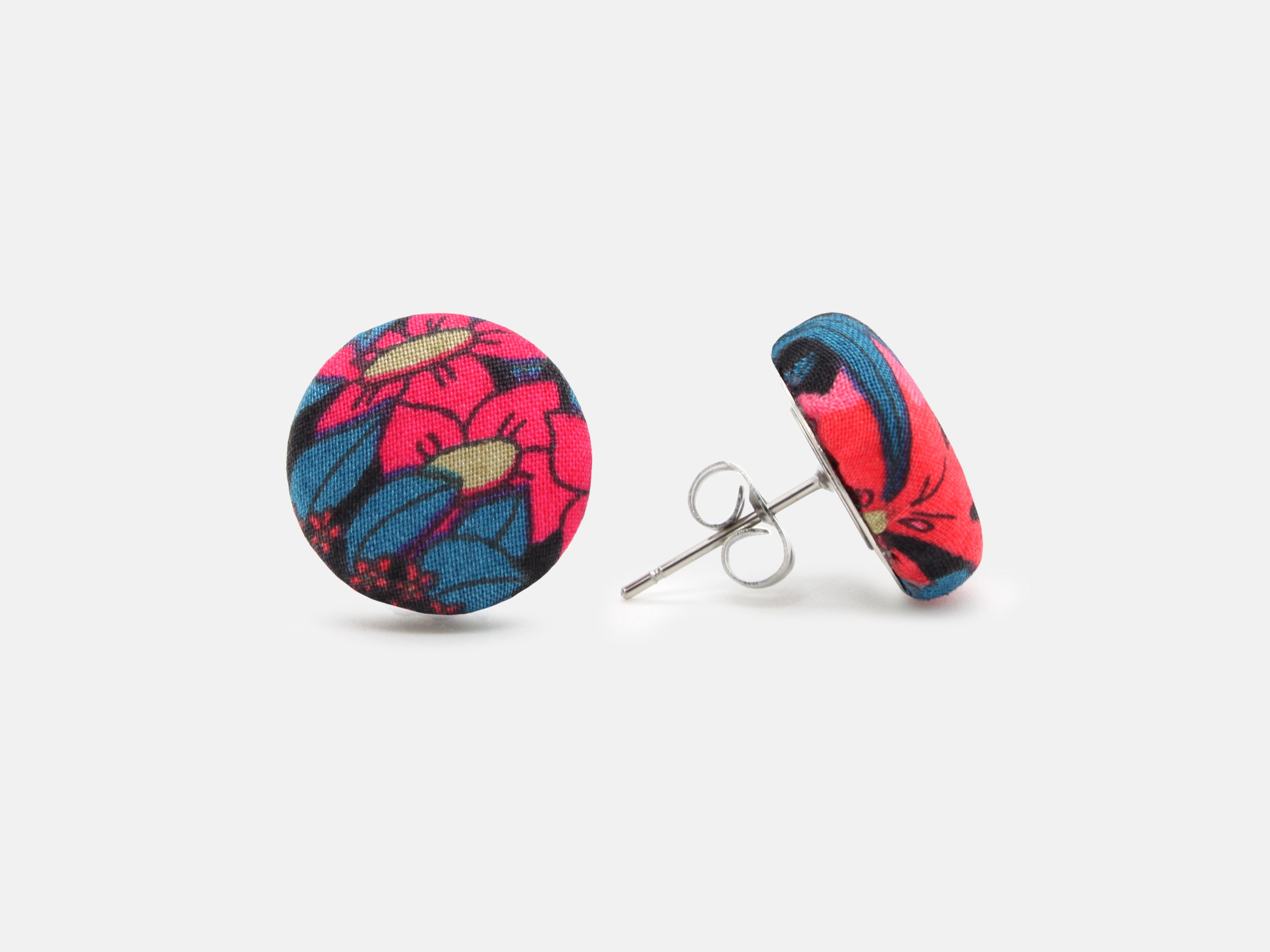 Bunny Bosworth Button Stud Earrings - Liberty London Ciara C Print | Holme & Moss