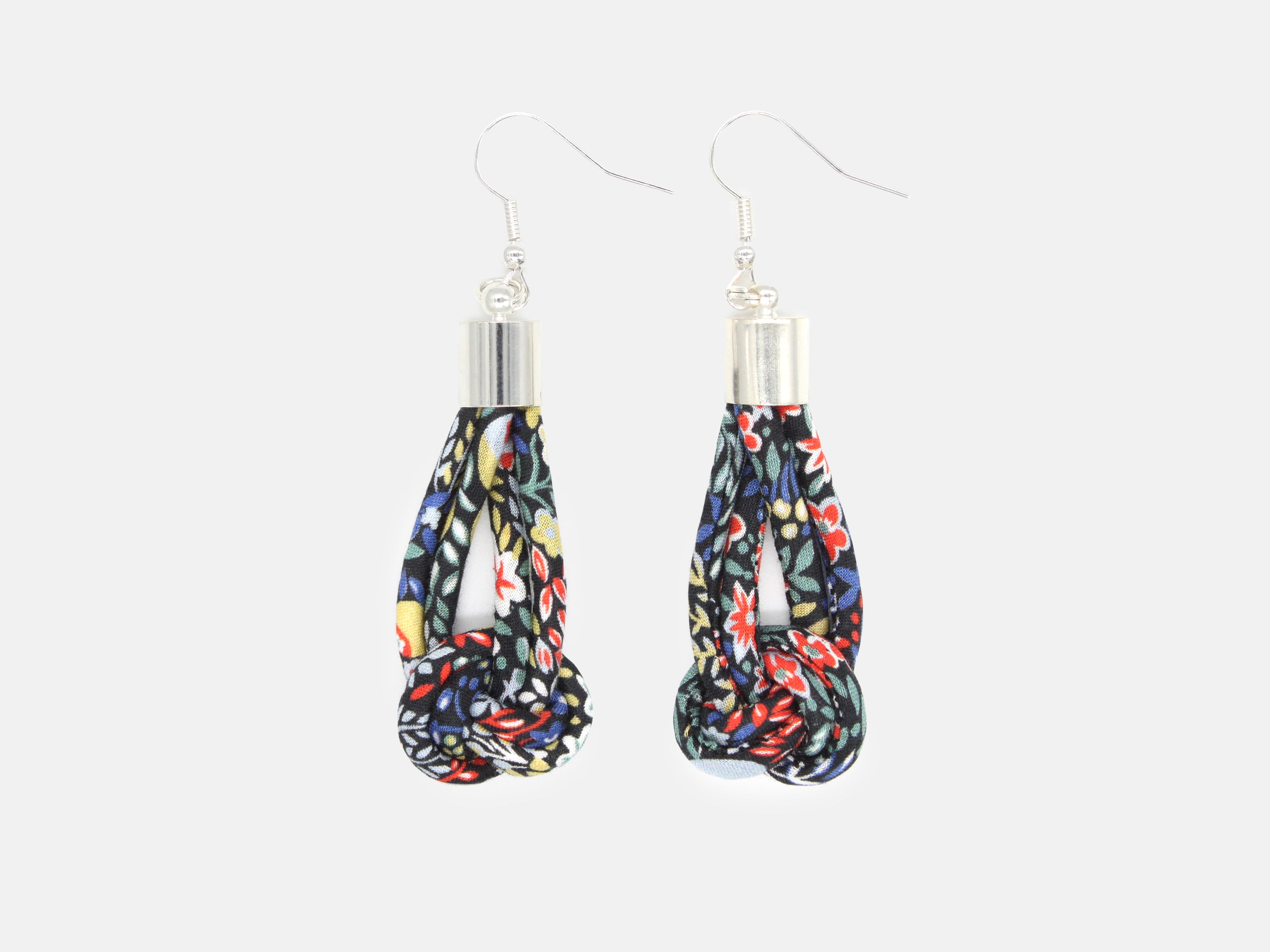 Bunny Bosworth Knot Drop Earrings - Liberty Elderberry A Print | Holme & Moss