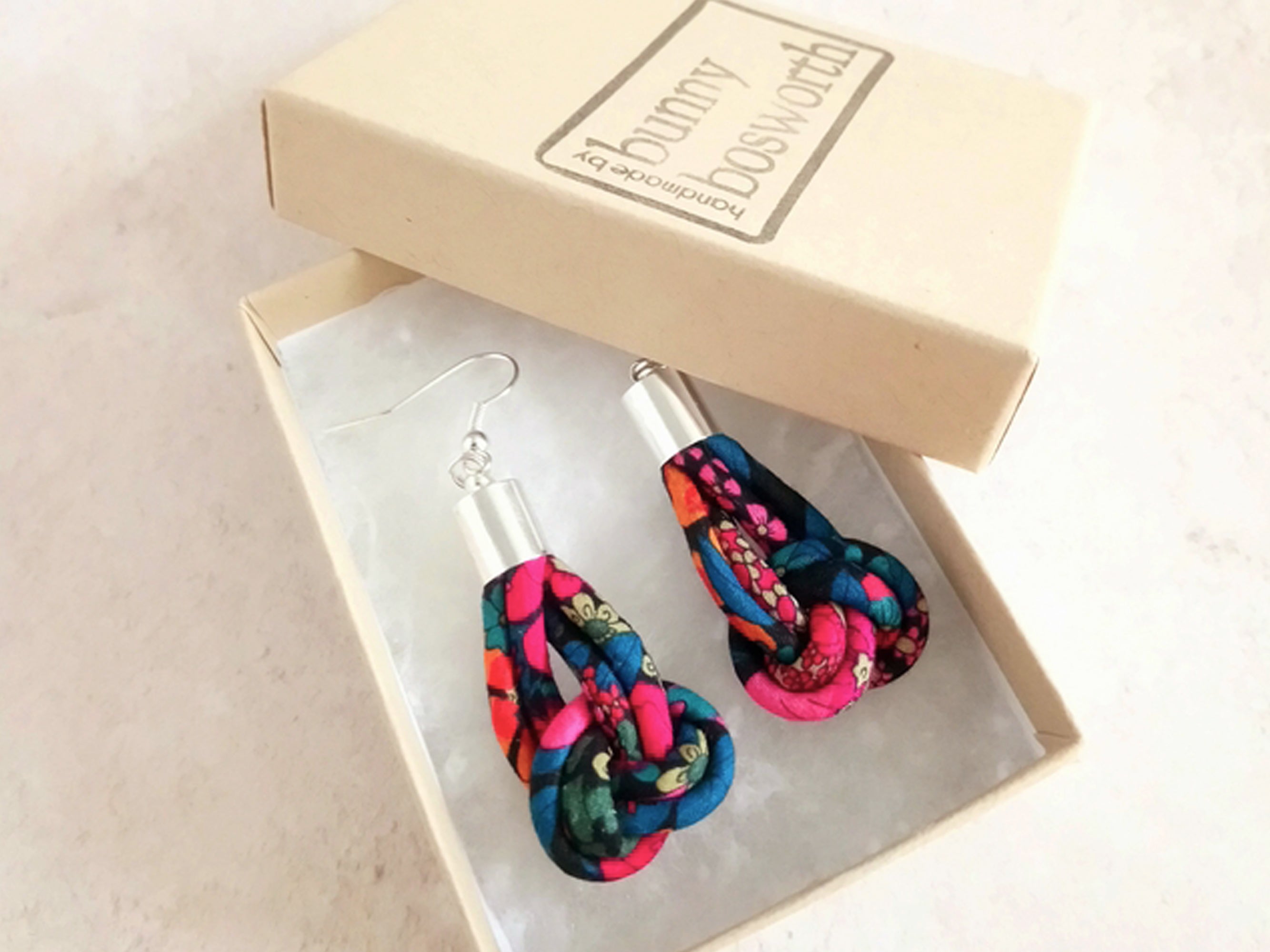 Bunny Bosworth Knot Drop Earrings | Packaging | Liberty London Print | Holme & Moss