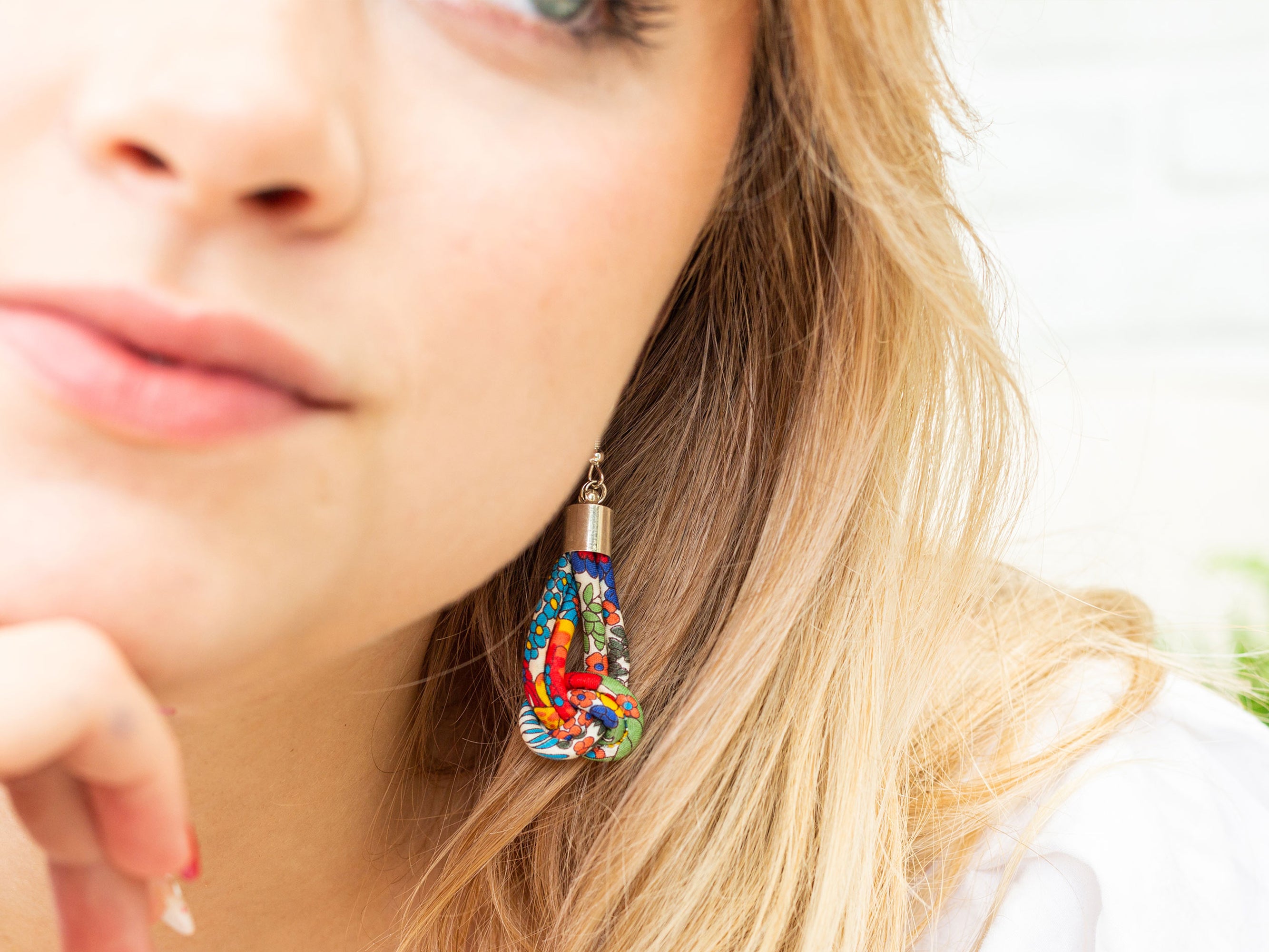 Bunny Bosworth Knot Drop Earrings - Liberty Margaret Annie A Print | Holme & Moss