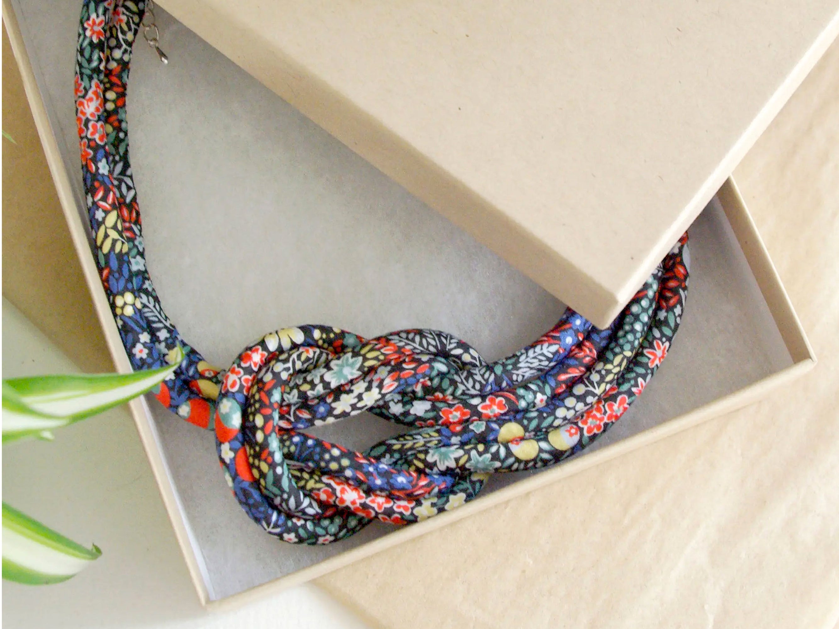 Bunny Bosworth Reef Knot Necklace - Liberty Elderberry A Print | Holme & Moss