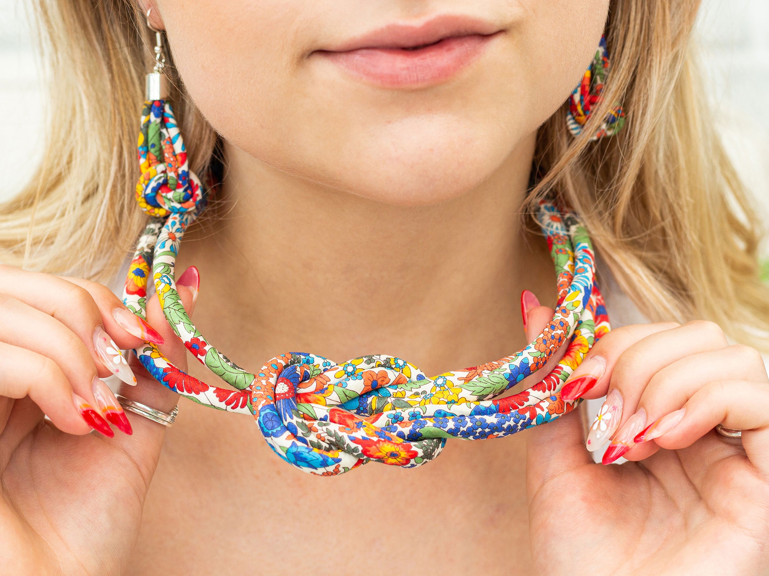 Bunny Bosworth Liberty Print Reef Knot Necklace | Holme & Moss