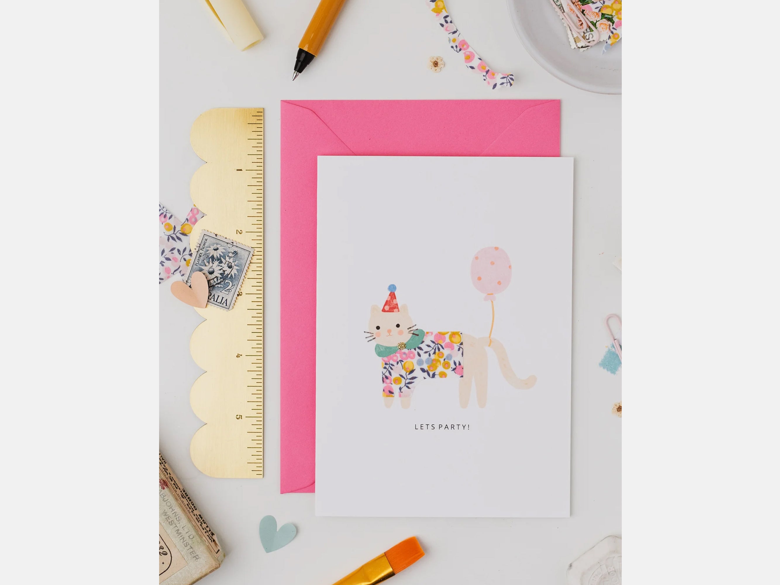 Cat Birthday Card - Liberty Wiltshire Bud Print | Holme & Moss