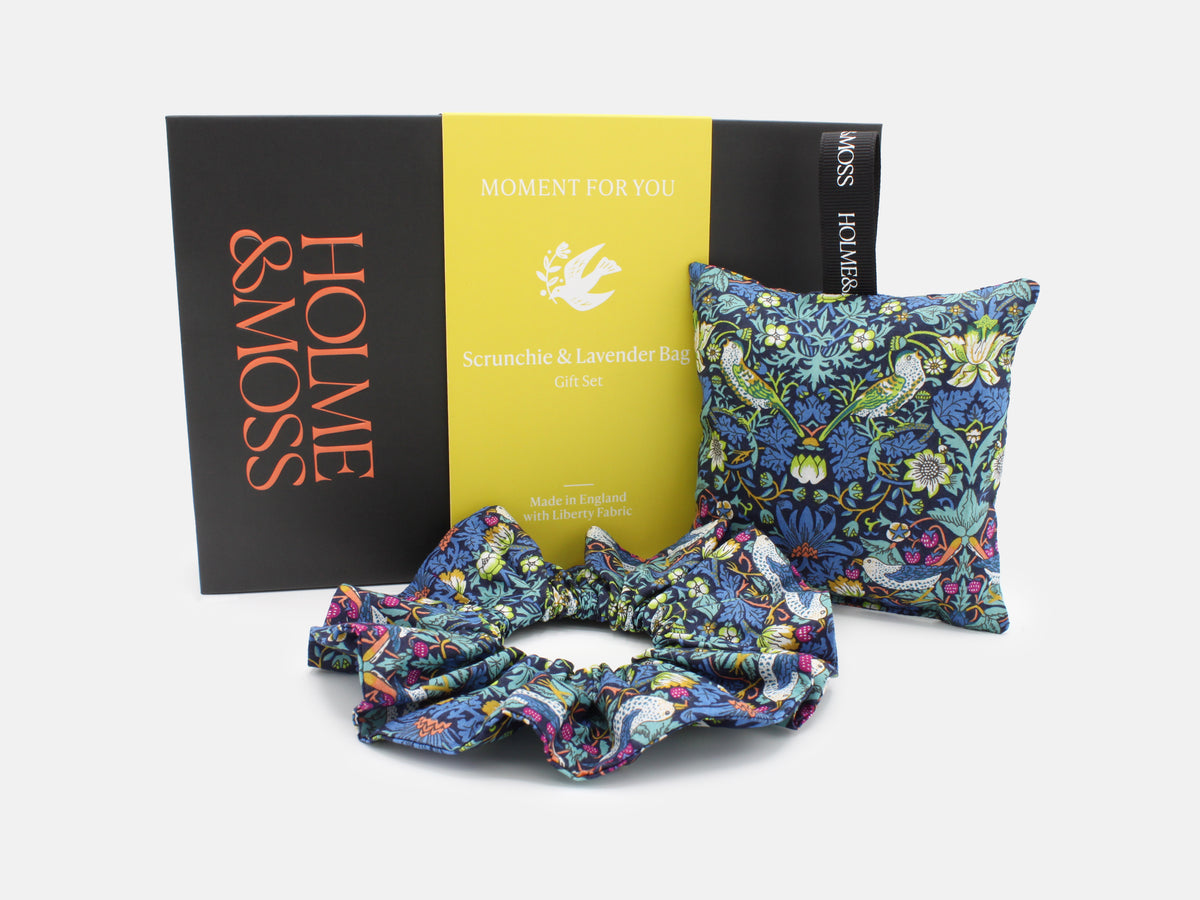Scrunchie and Lavender Bag Gift Set – Liberty Strawberry Thief J Print | Holme & Moss
