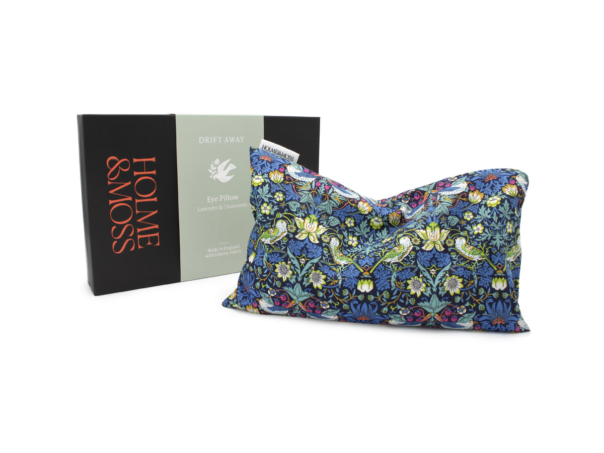 Lavender and Chamomile Scented Eye Pillow - Liberty Strawberry Thief J Print | Holme & Moss
