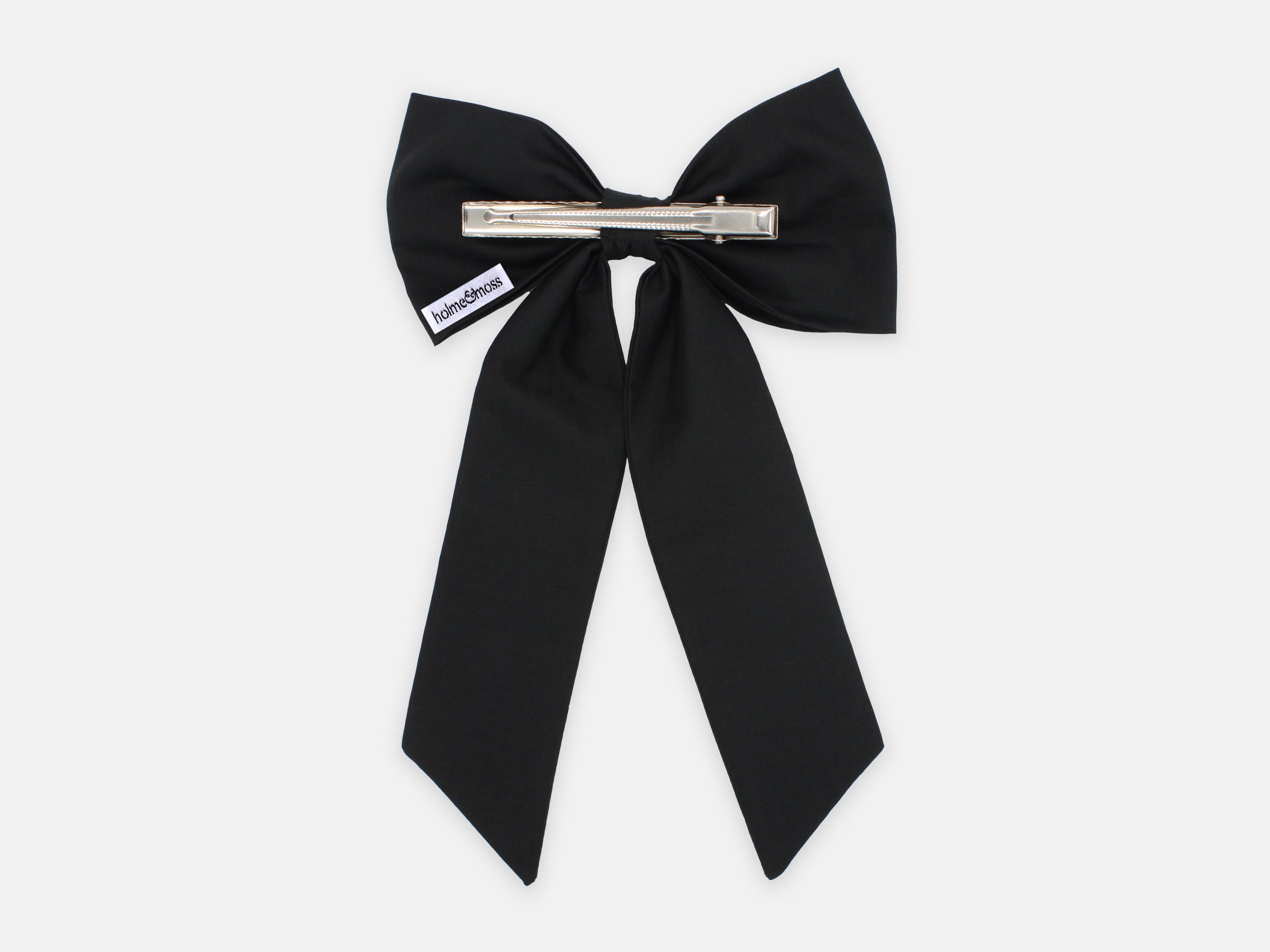 Large Bow Alligator Hair Clip, Liberty London Black F Print | Holme & Moss