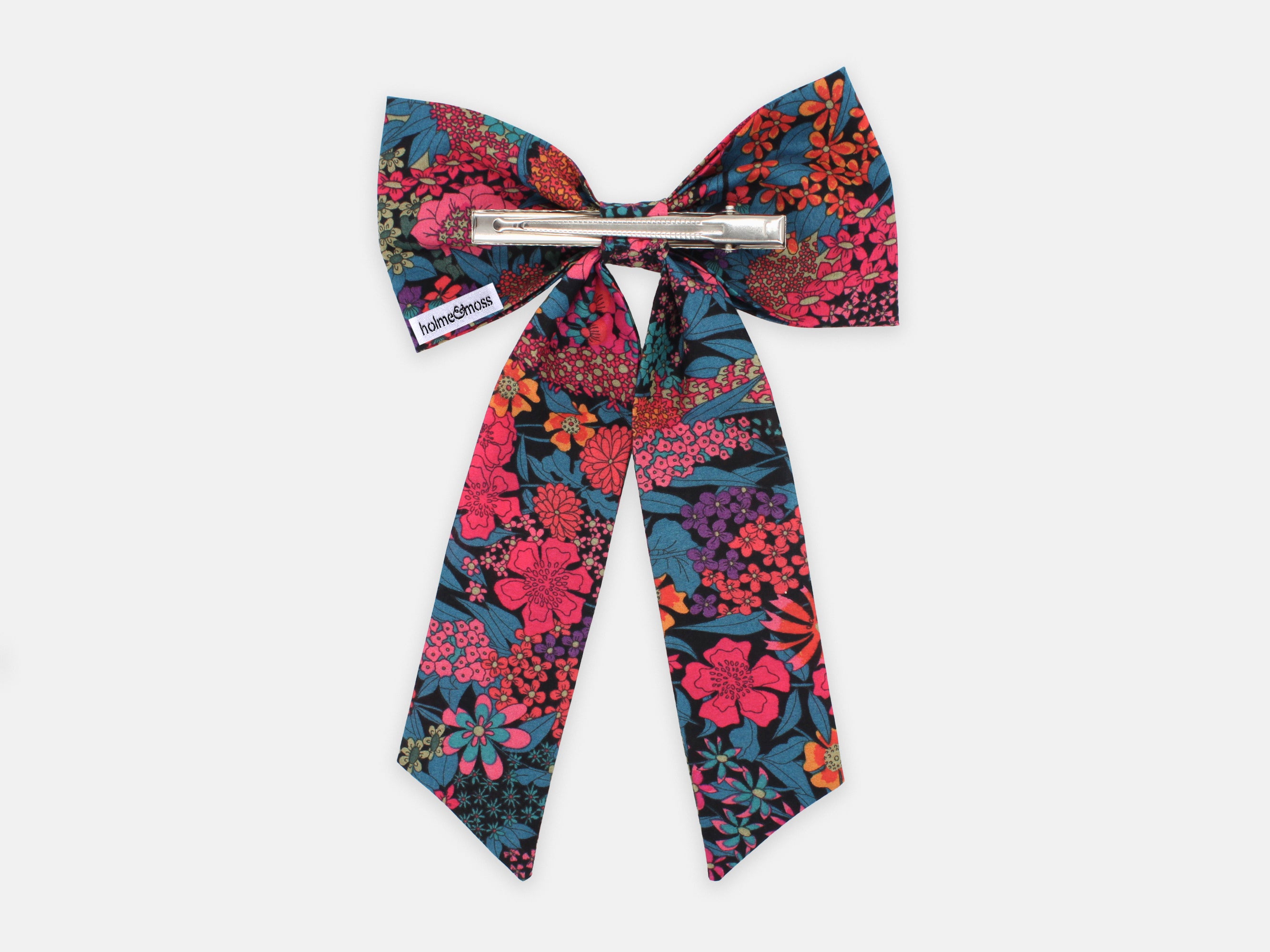 Large Bow Alligator Hair Clip, Liberty London Ciara C Print | Holme & Moss