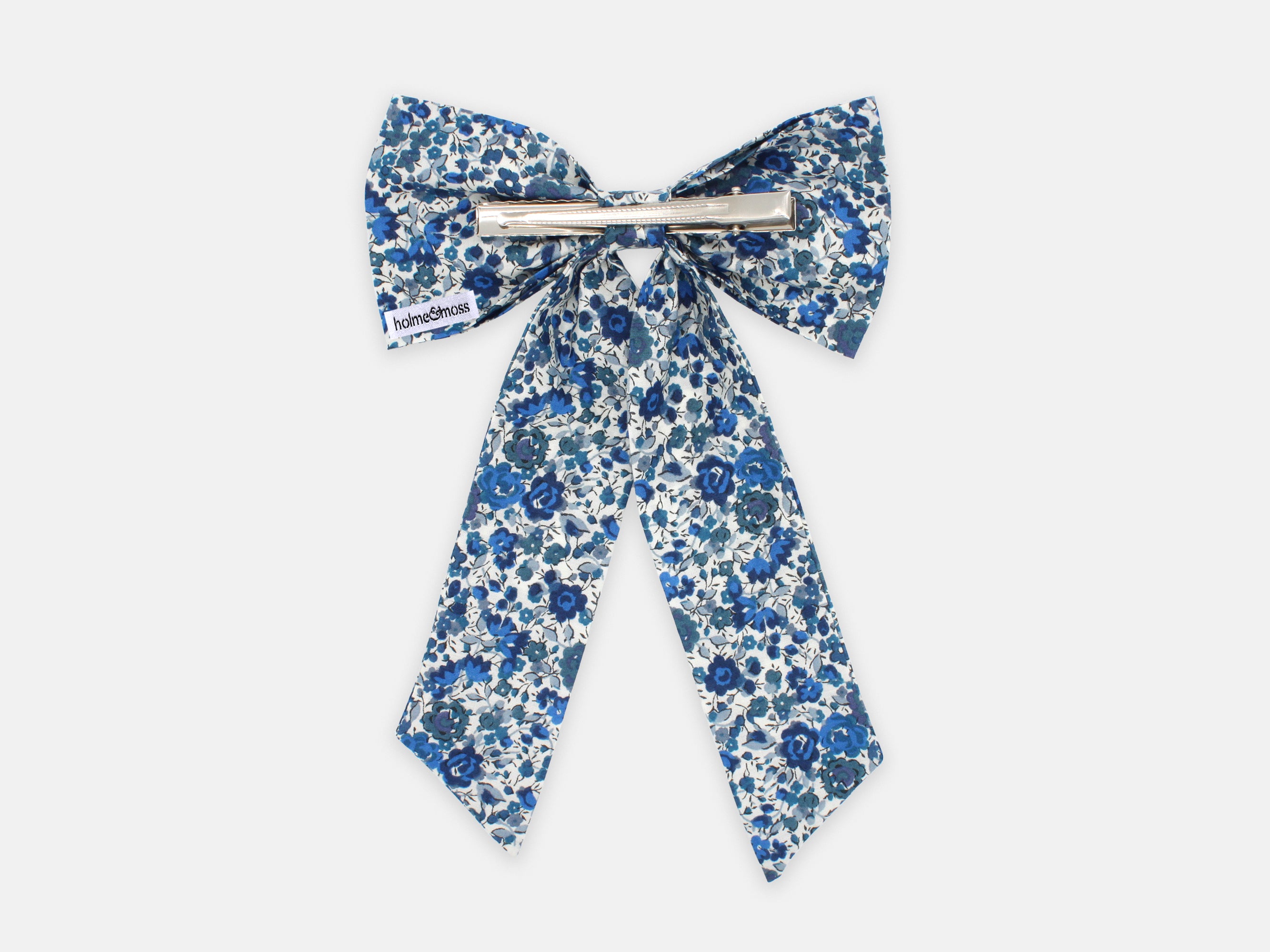 Large Bow Alligator Hair Clip, Liberty London Emma and Georgina B Print | Holme & Moss
