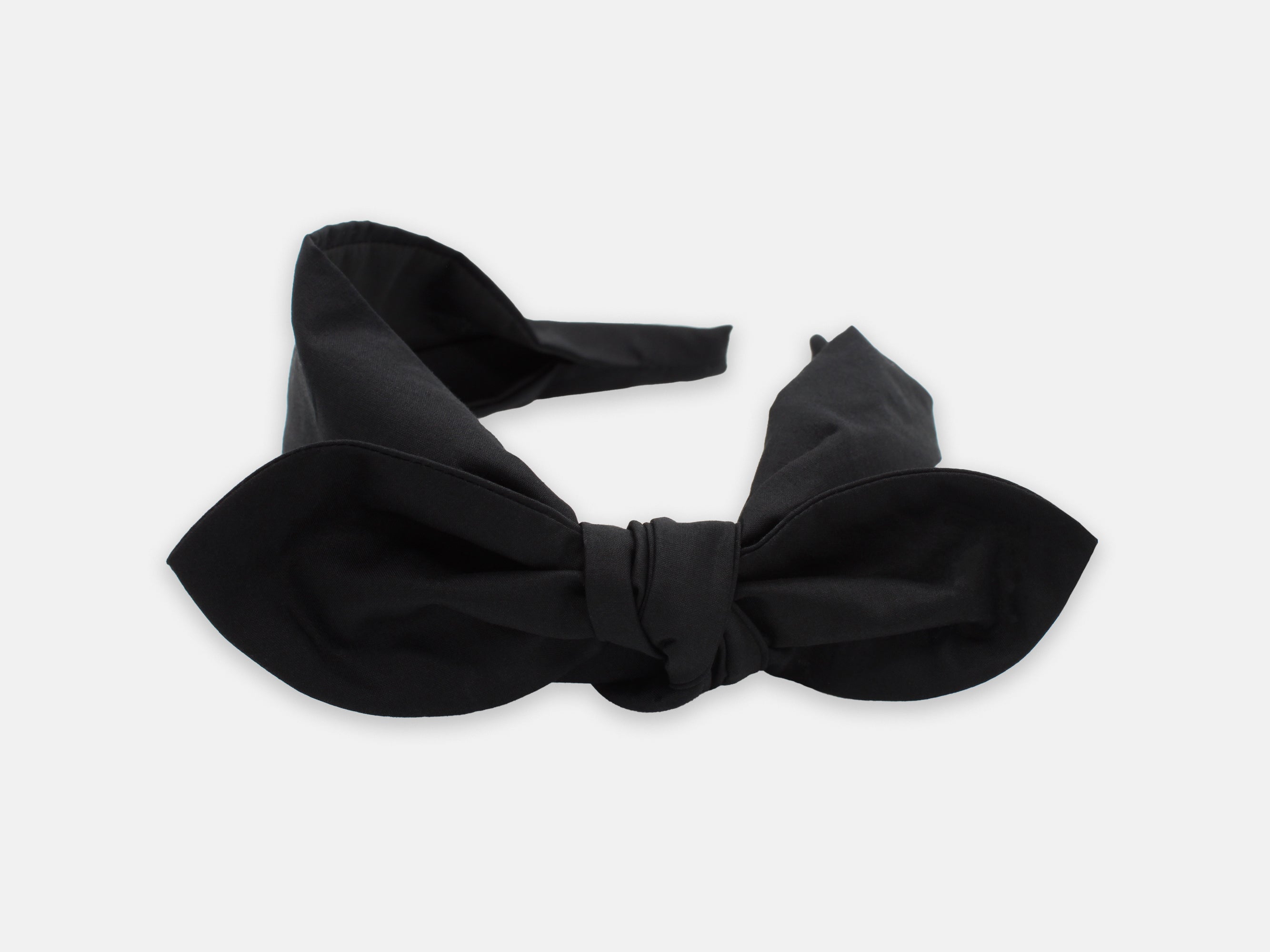 Side Bow Headband, Liberty London Black F Print | Holme & Moss