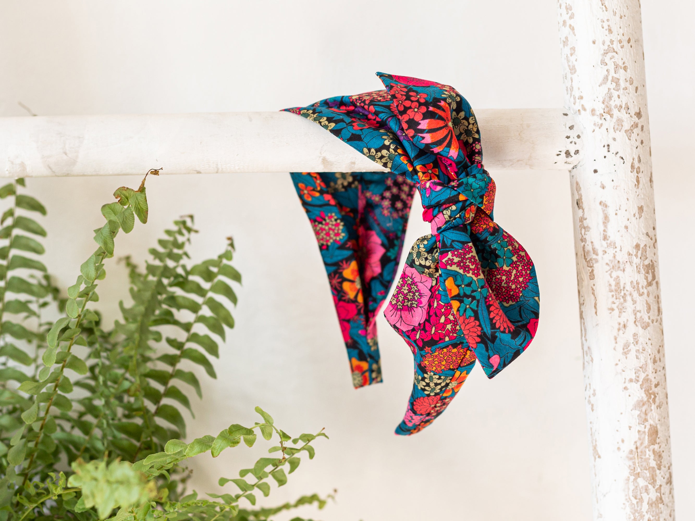 Side Bow Headband, Liberty London Ciara C Print | Holme & Moss