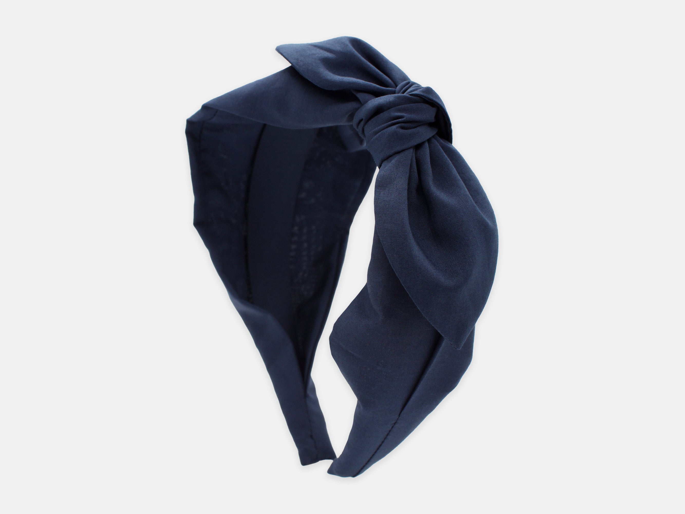 Side Bow Headband, Liberty London Navy C Print | Holme & Moss
