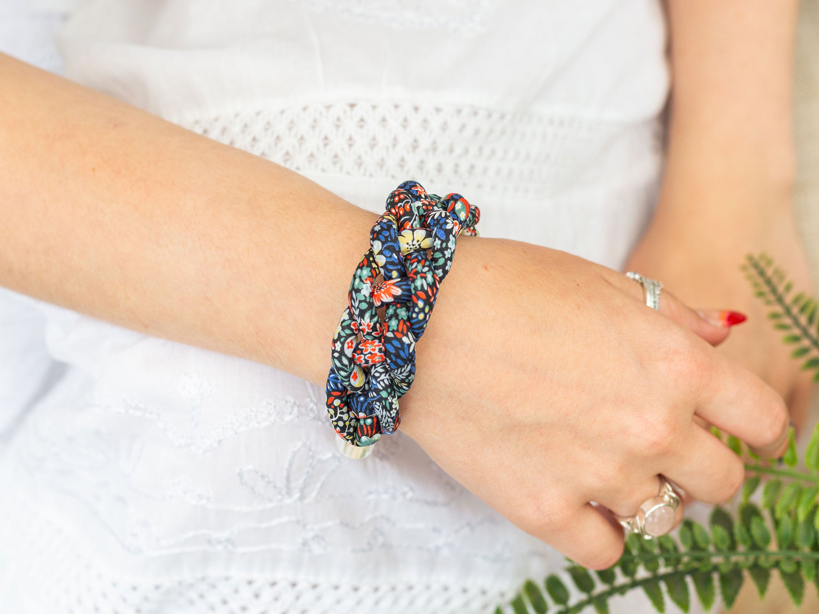 Bunny Bosworth Braided Bangle - Liberty Elderberry A Print | Holme & Moss