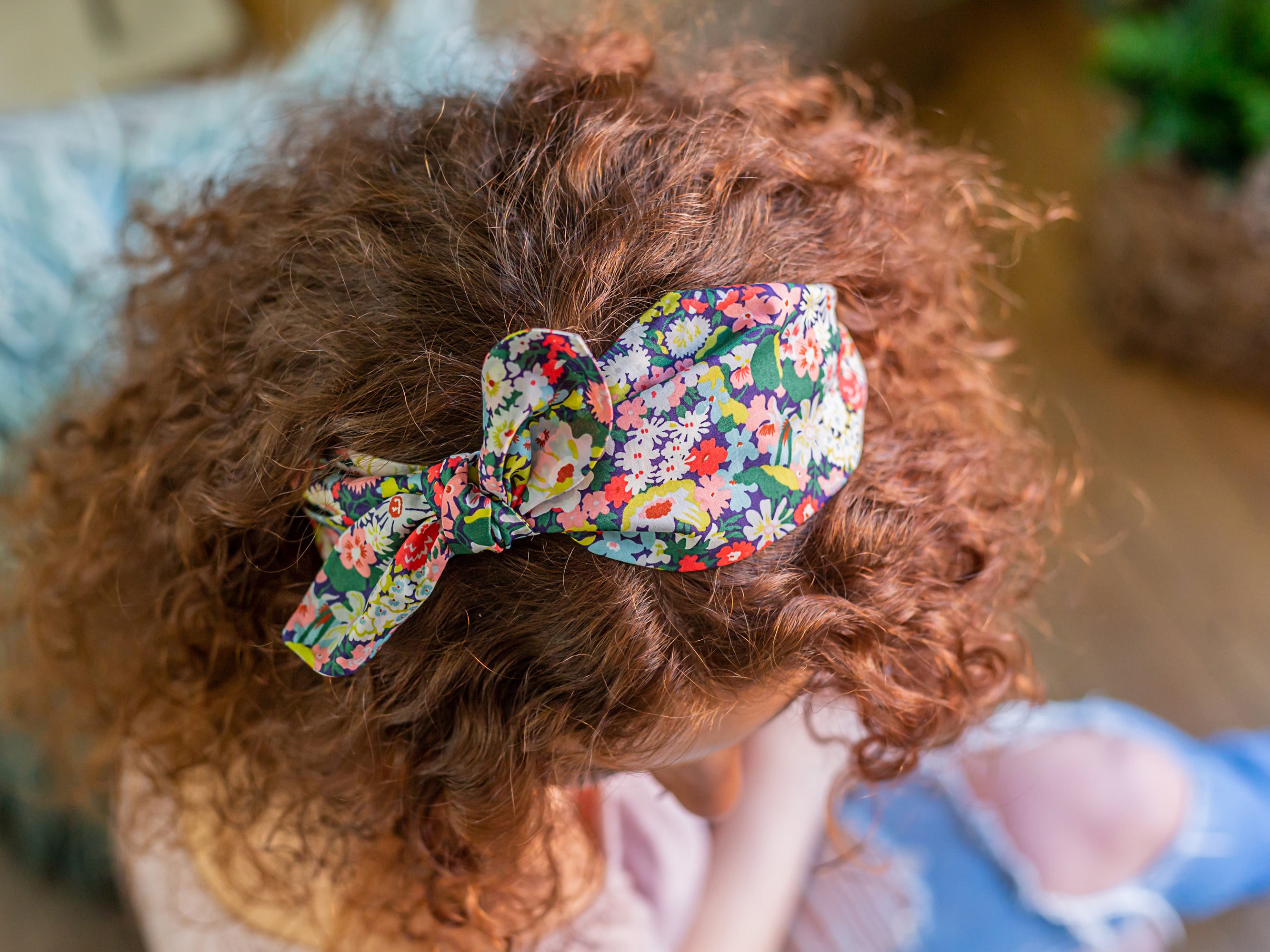 Side Bow Headband, Liberty London Thorpe C Print | Holme & Moss