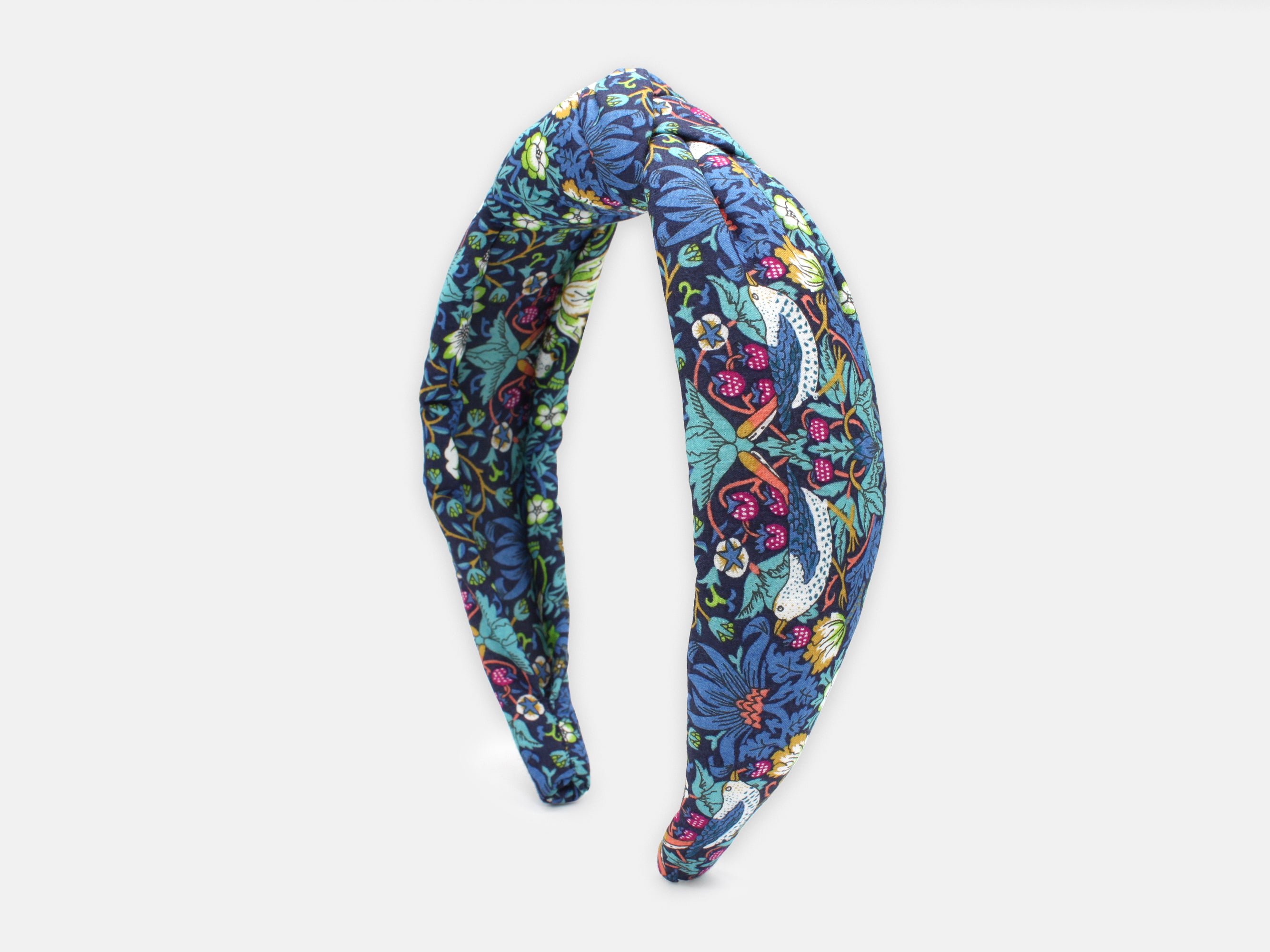 Padded Knot Headband, Liberty London Strawberry Thief J Print | Holme & Moss