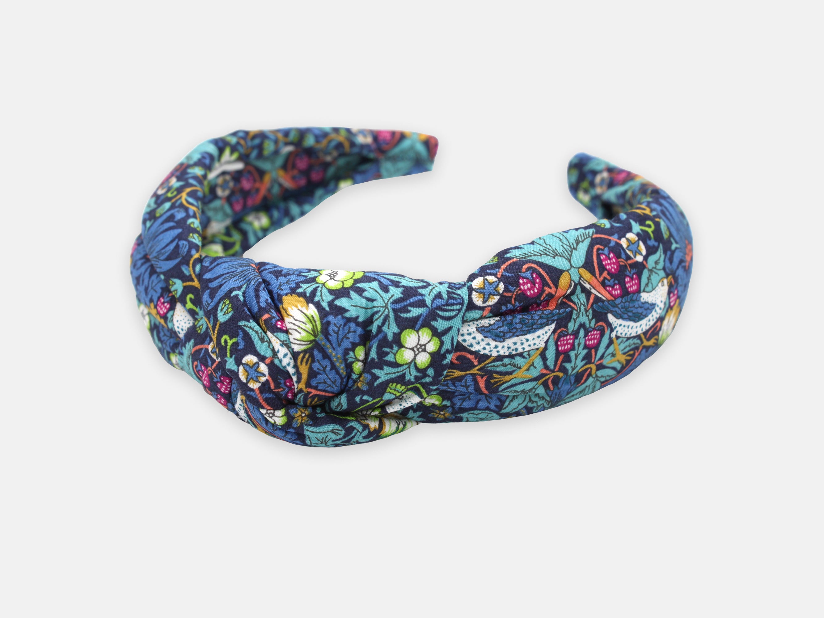 Padded Knot Headband, Liberty London Strawberry Thief J Print | Holme & Moss