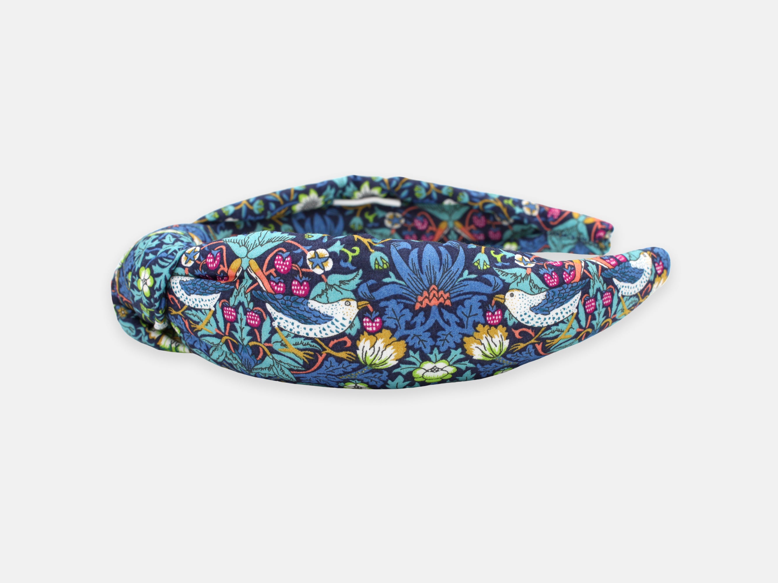 Padded Knot Headband, Liberty London Strawberry Thief J Print | Holme & Moss
