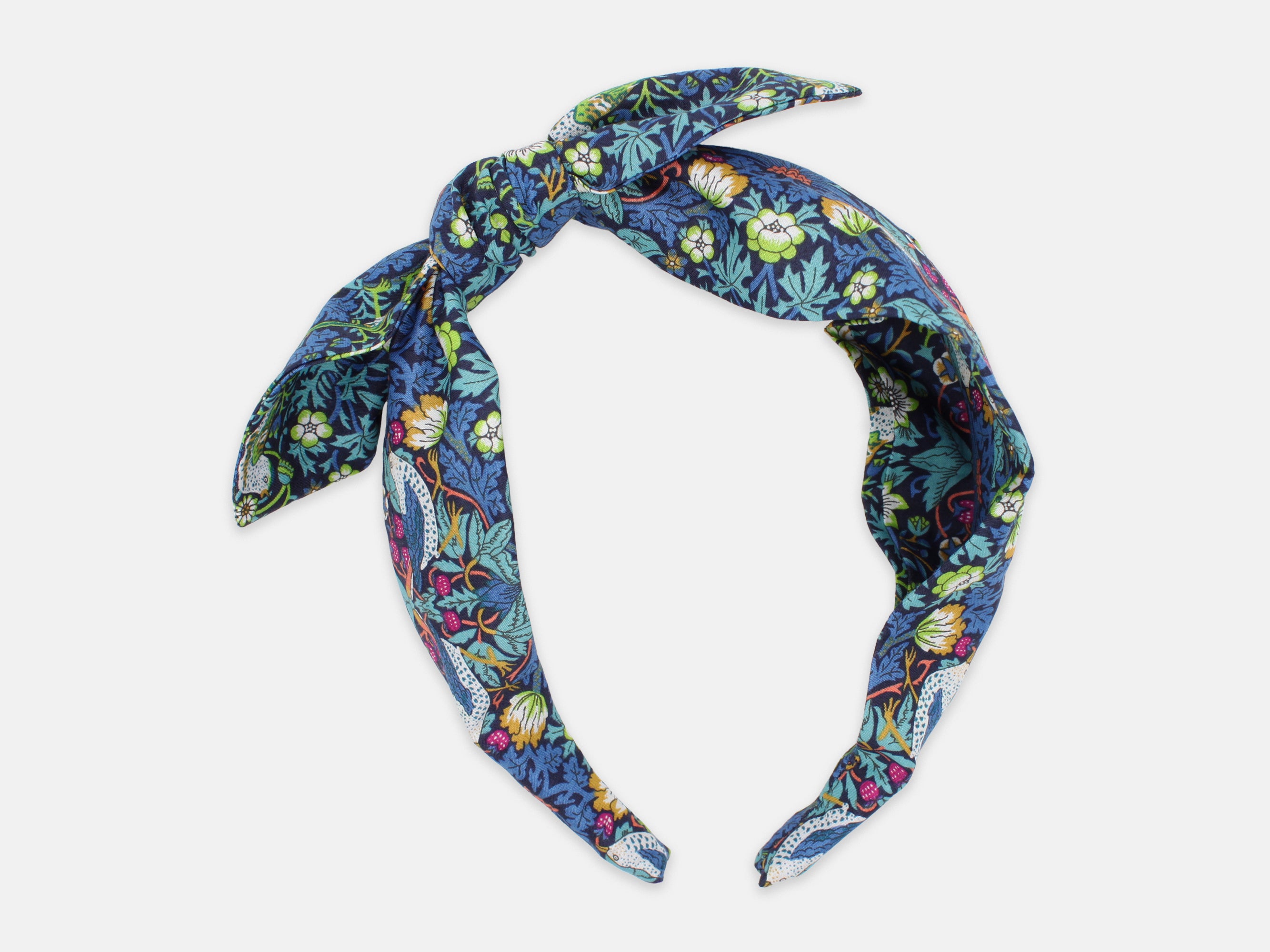 Side Bow Headband, Liberty London Strawberry Thief J Print | Holme & Moss