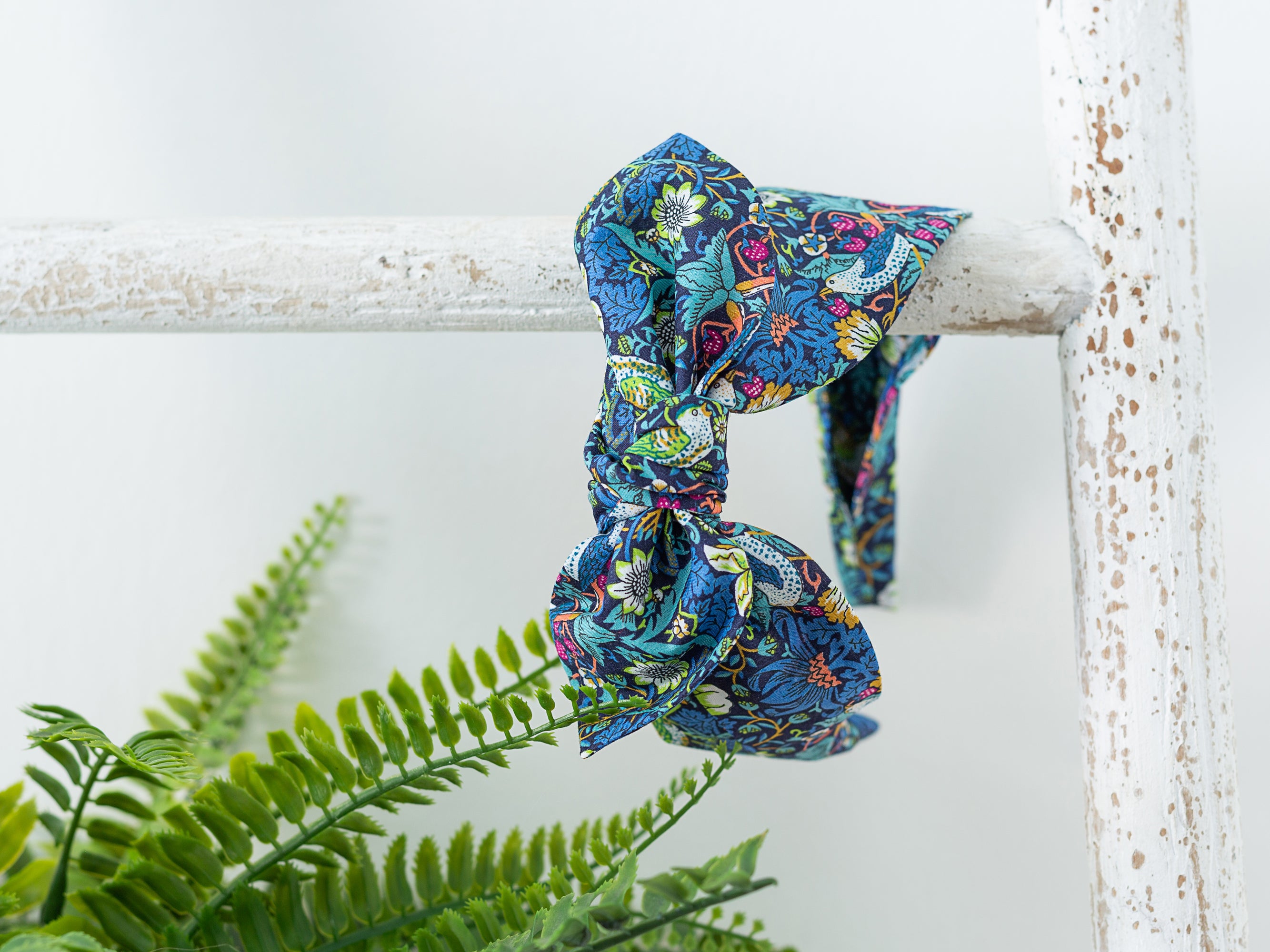 Side Bow Headband, Liberty London Strawberry Thief J Print | Holme & Moss