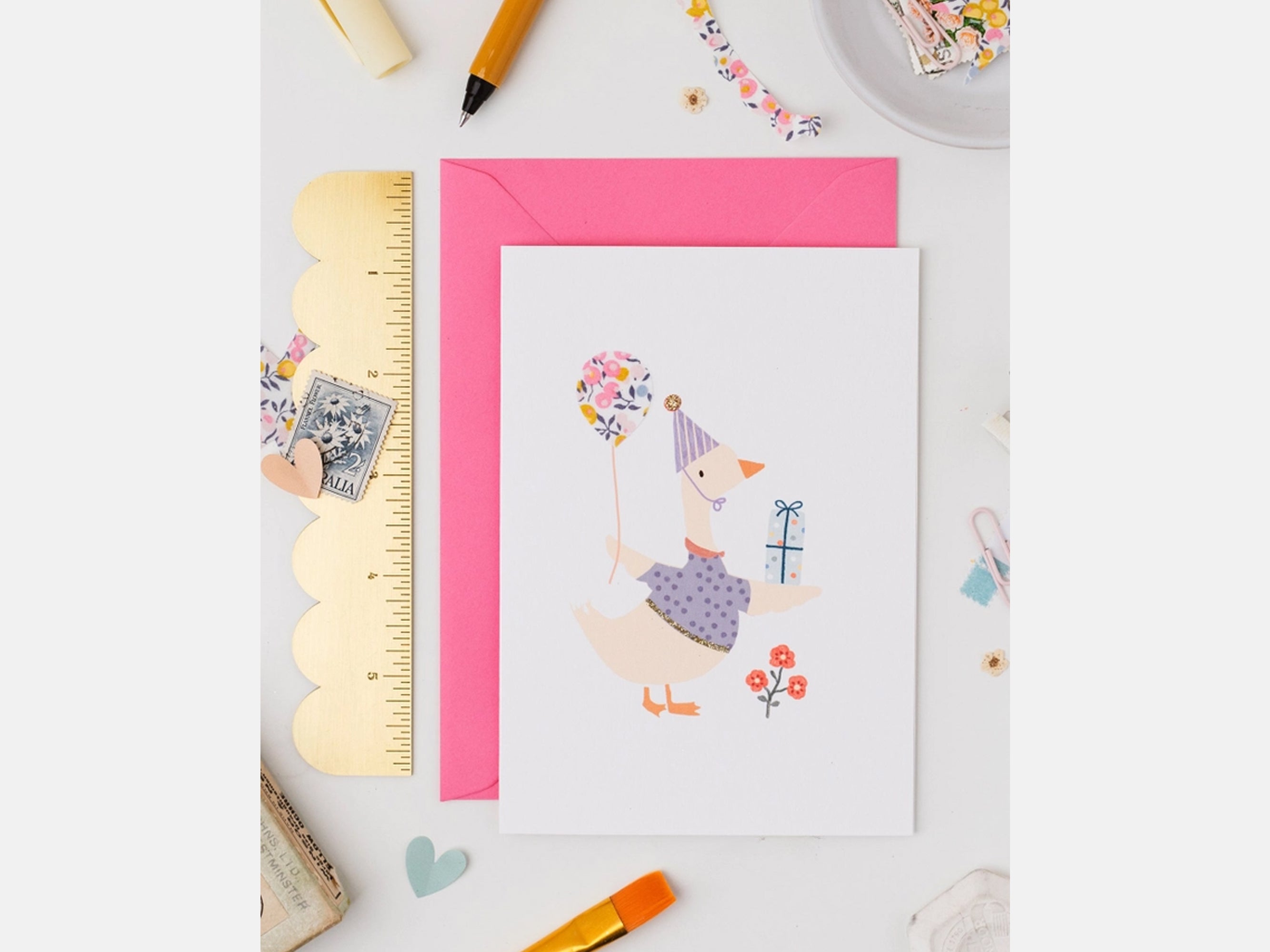 Goose Birthday Card - Liberty Wiltshire Bud Print | The Charming Press | Holme & Moss