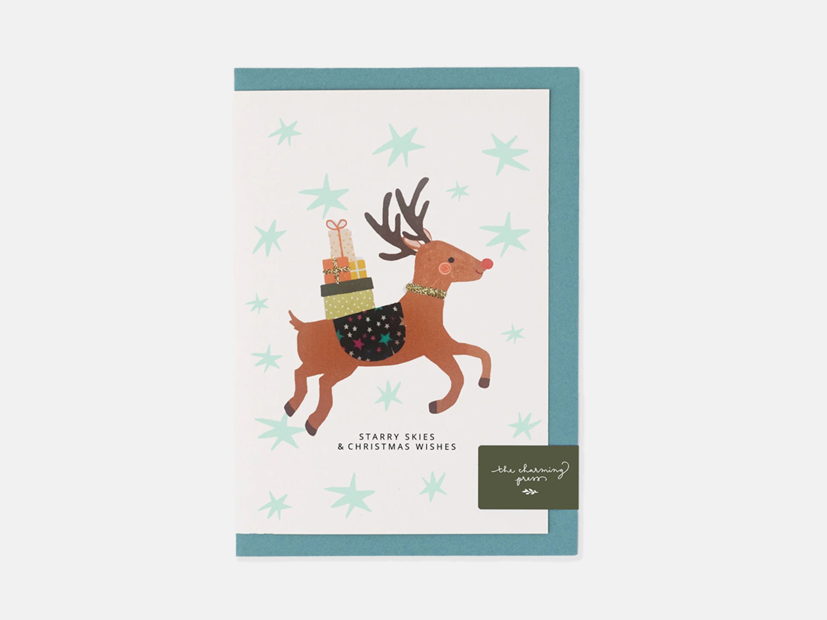 Liberty Print Reindeer Christmas Card - Adelajdas Print | The Charming Press | Holme & Moss