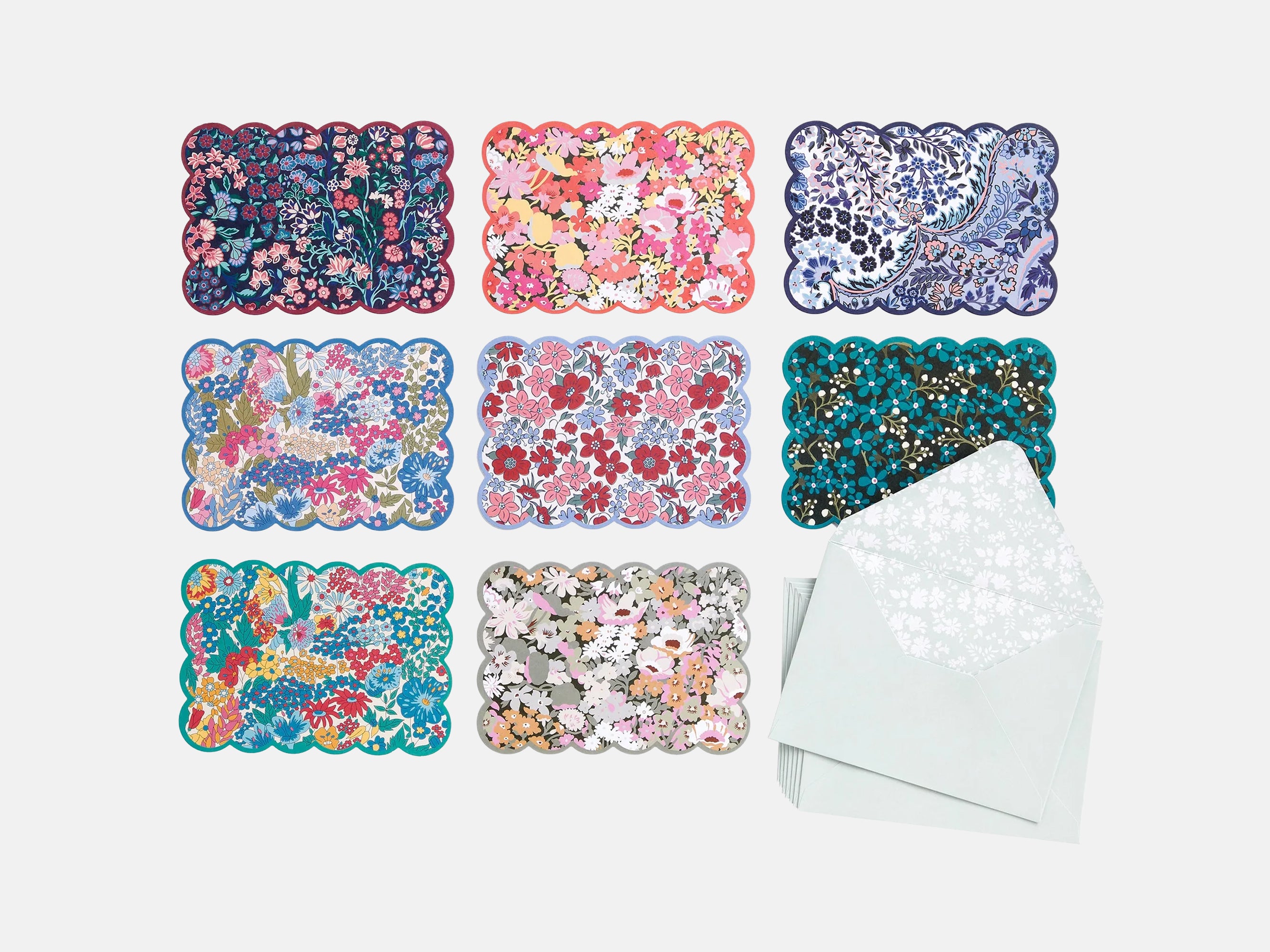 Liberty Scalloped Shaped Notecard Set | Holme & Moss