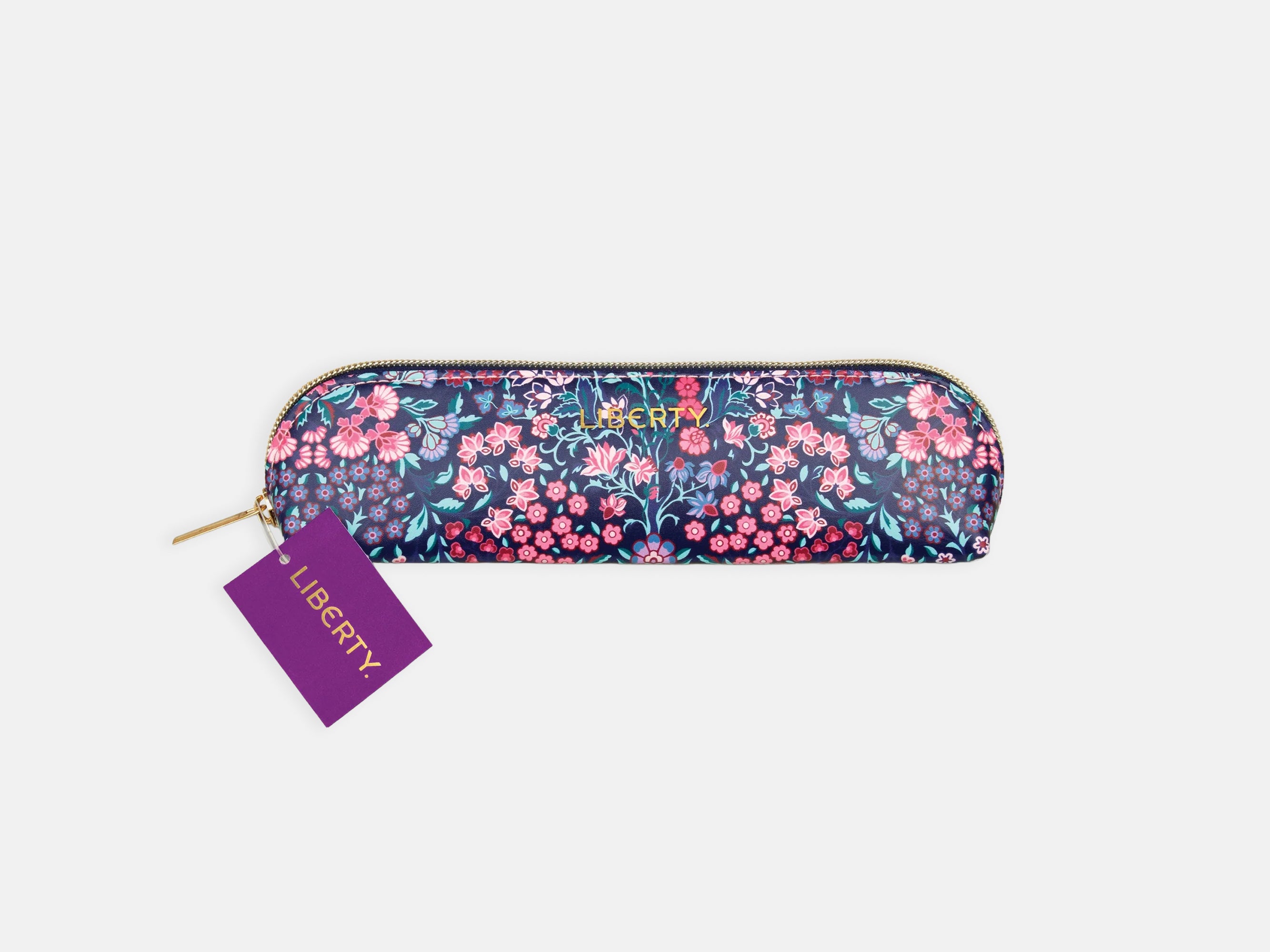 Liberty Tanjore Gardens Tile Navy Pencil Case | Holme & Moss