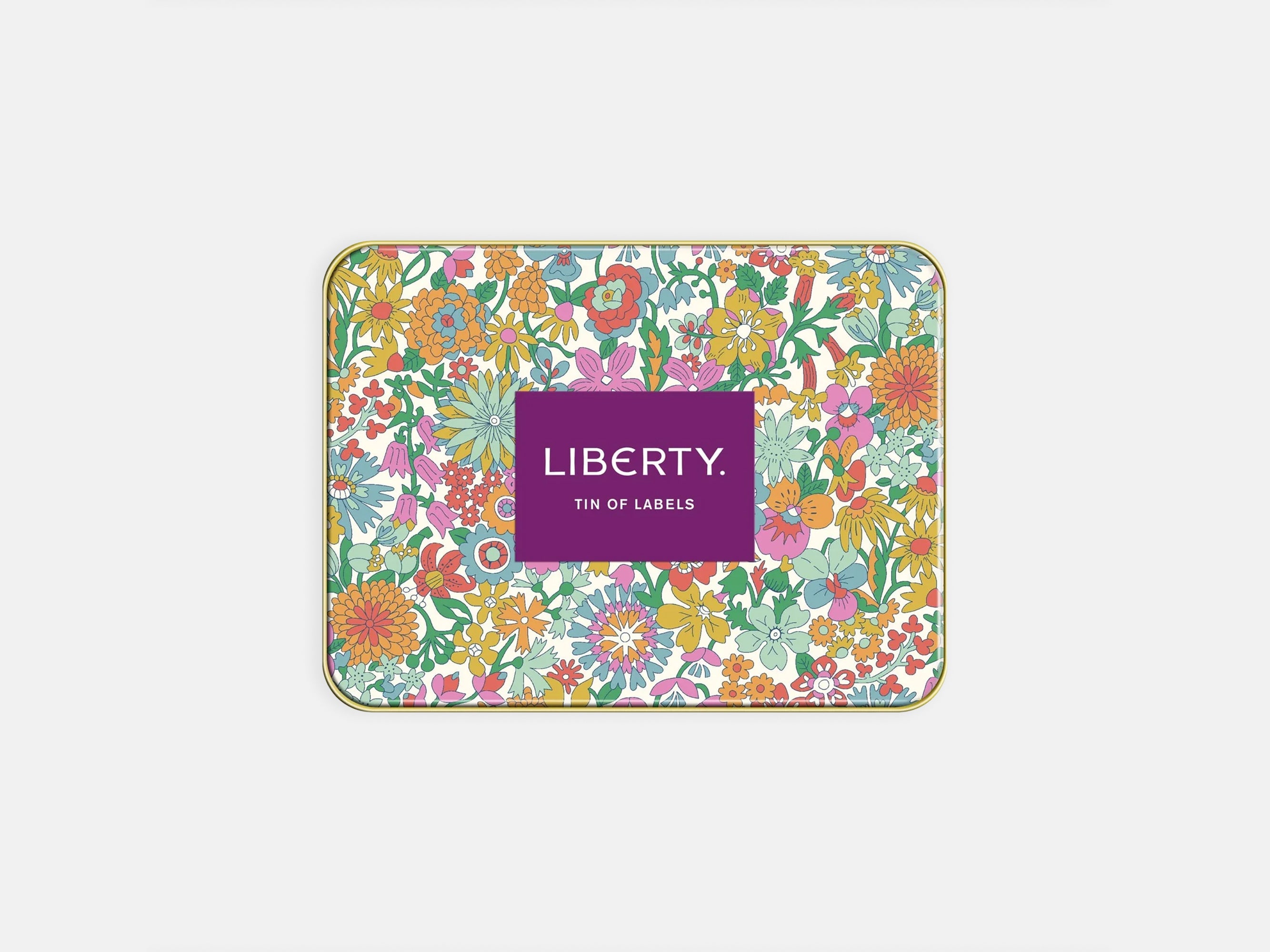Liberty Tin of Labels | 72 Stickers | 12 Floral Designs | Holme & Moss