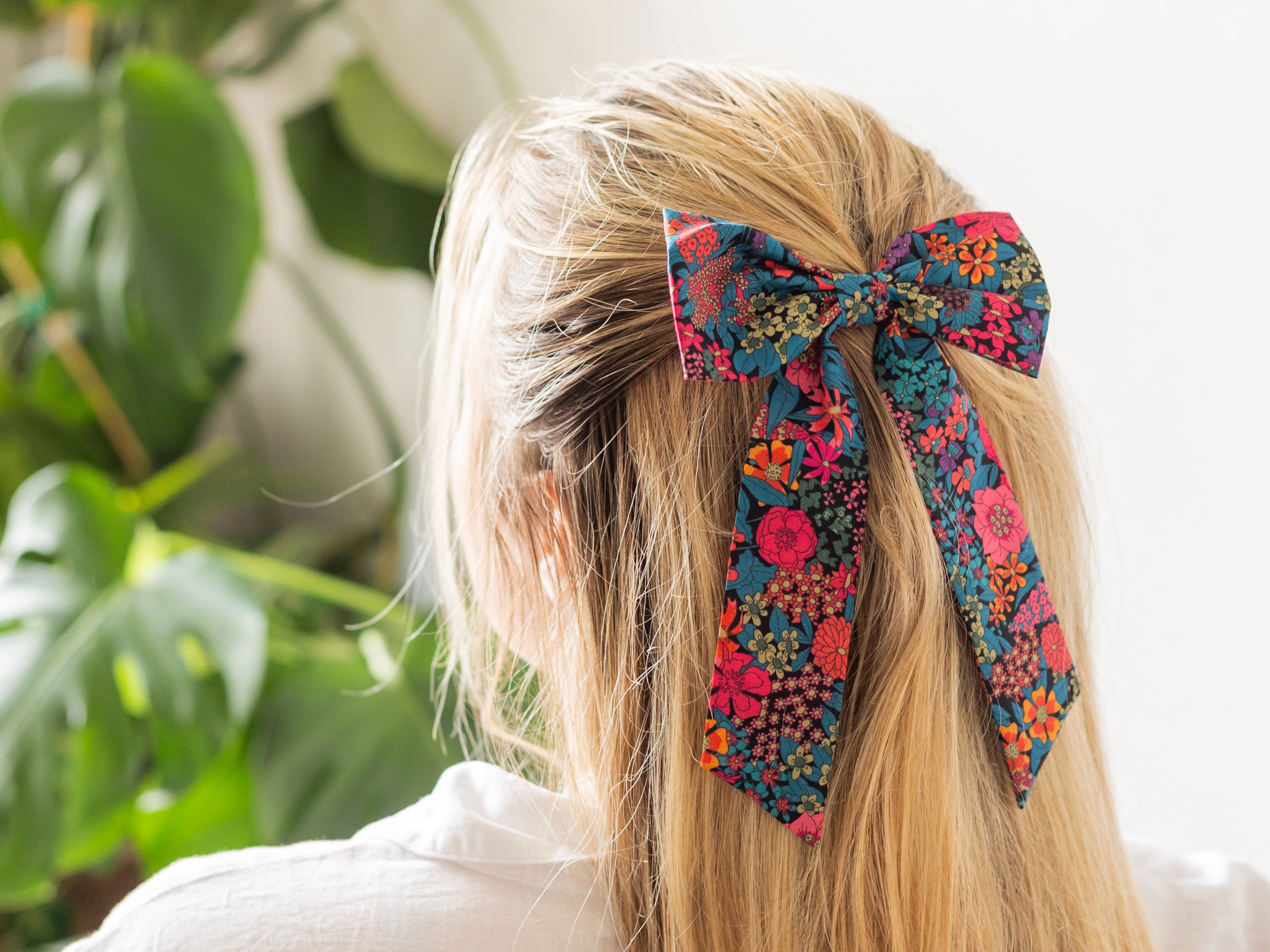 Large Bow Alligator Hair Clip, Liberty London Ciara C Print | Holme & Moss