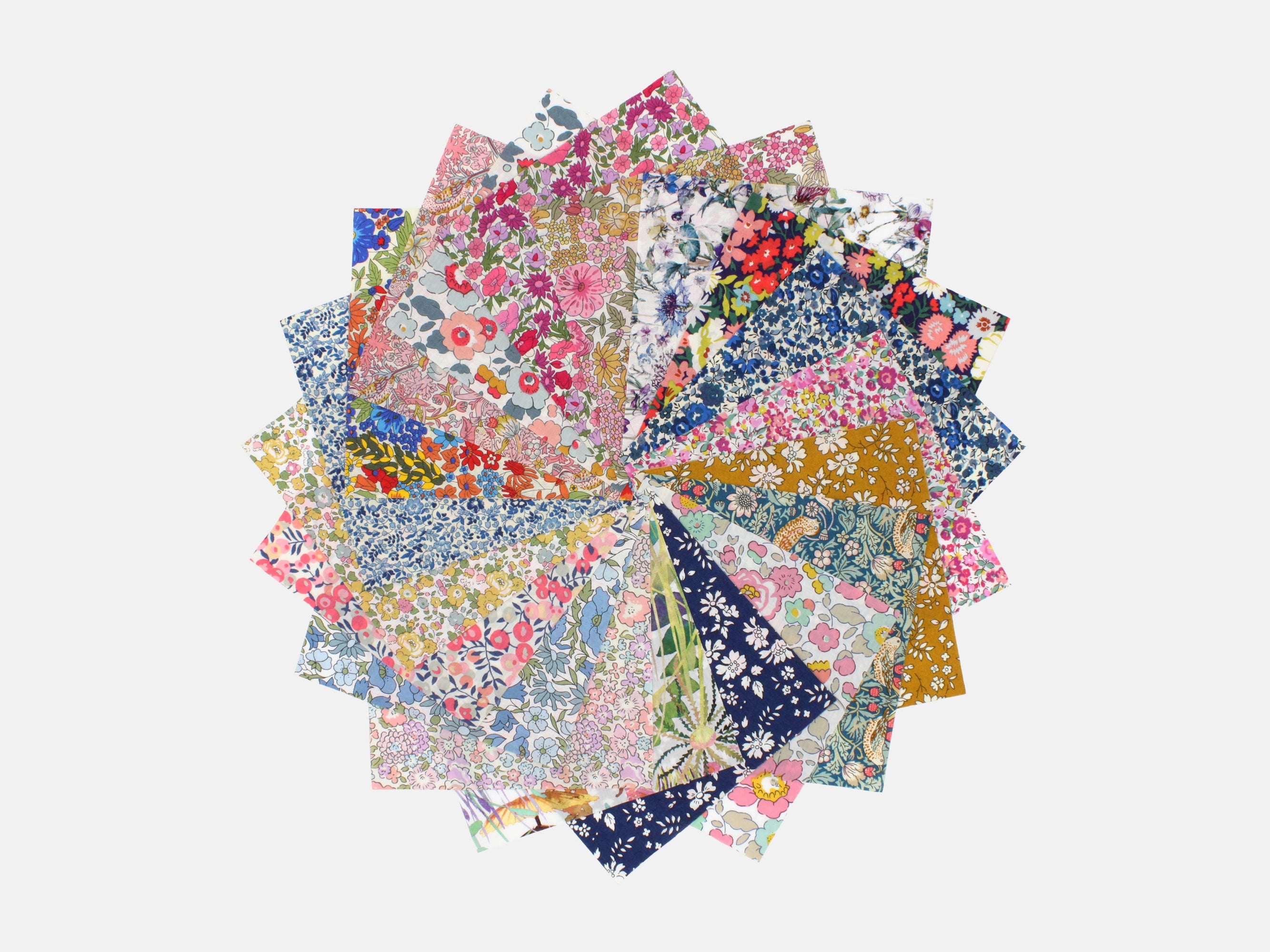 Liberty Fabrics Tana Lawn™ Cotton 5" Pink Charm Squares, Pack of 20 | Holme & Moss