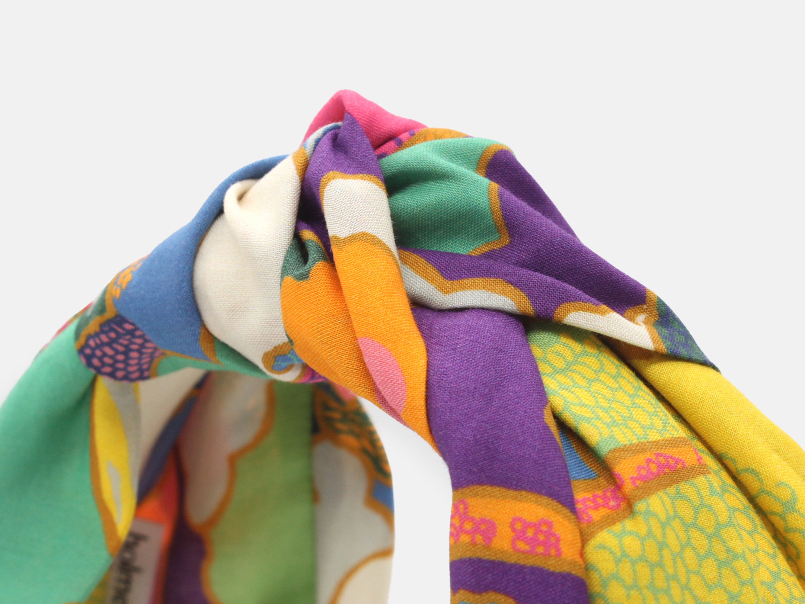Colourful patterned headband on a white background | Classic Knot Headband - Liberty Prospect Road A Print | Holme & Moss