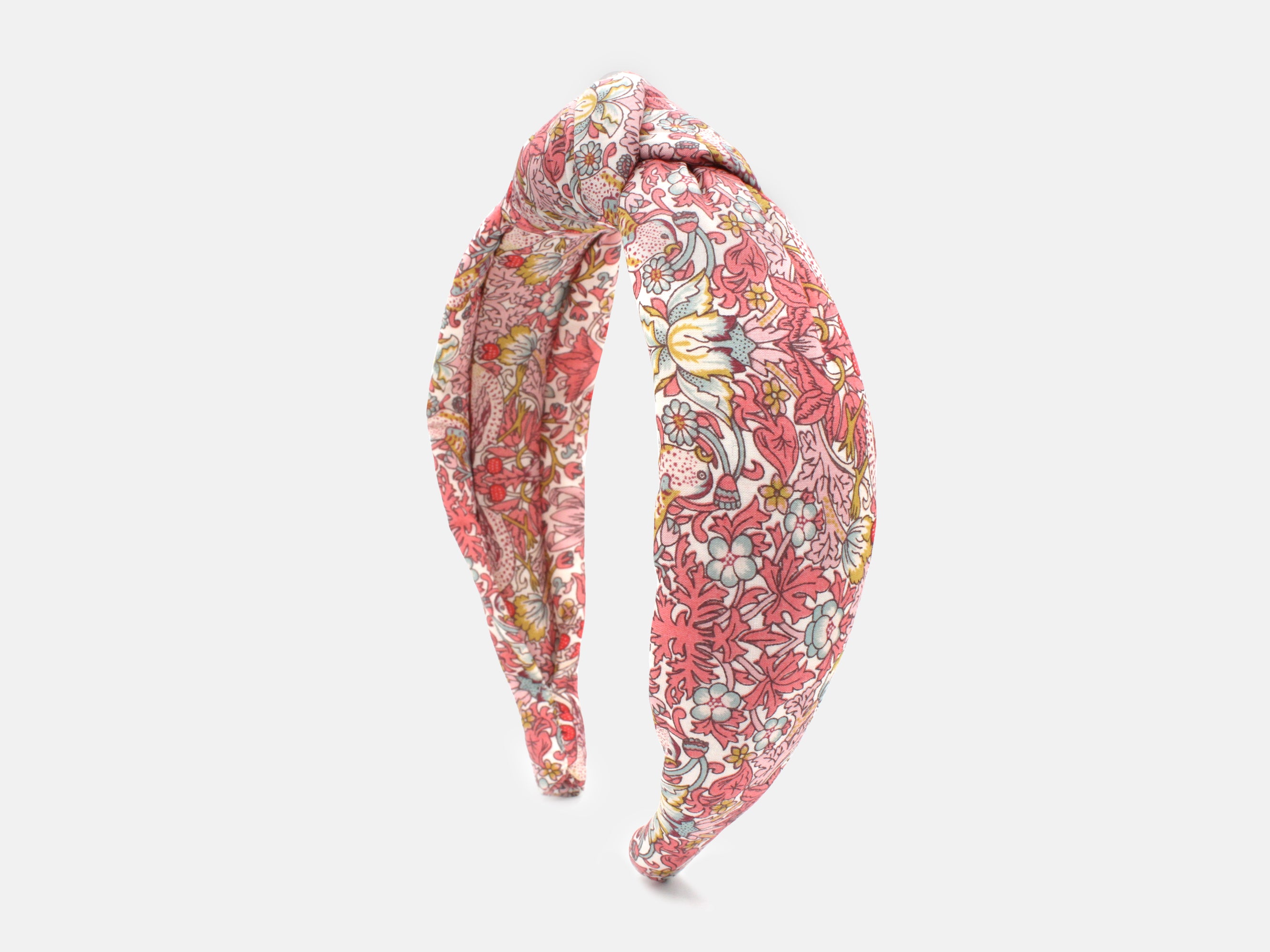 Padded Knot Headband, Liberty Fabrics Strawberry Thief Spring C Pink Print | Holme & Moss