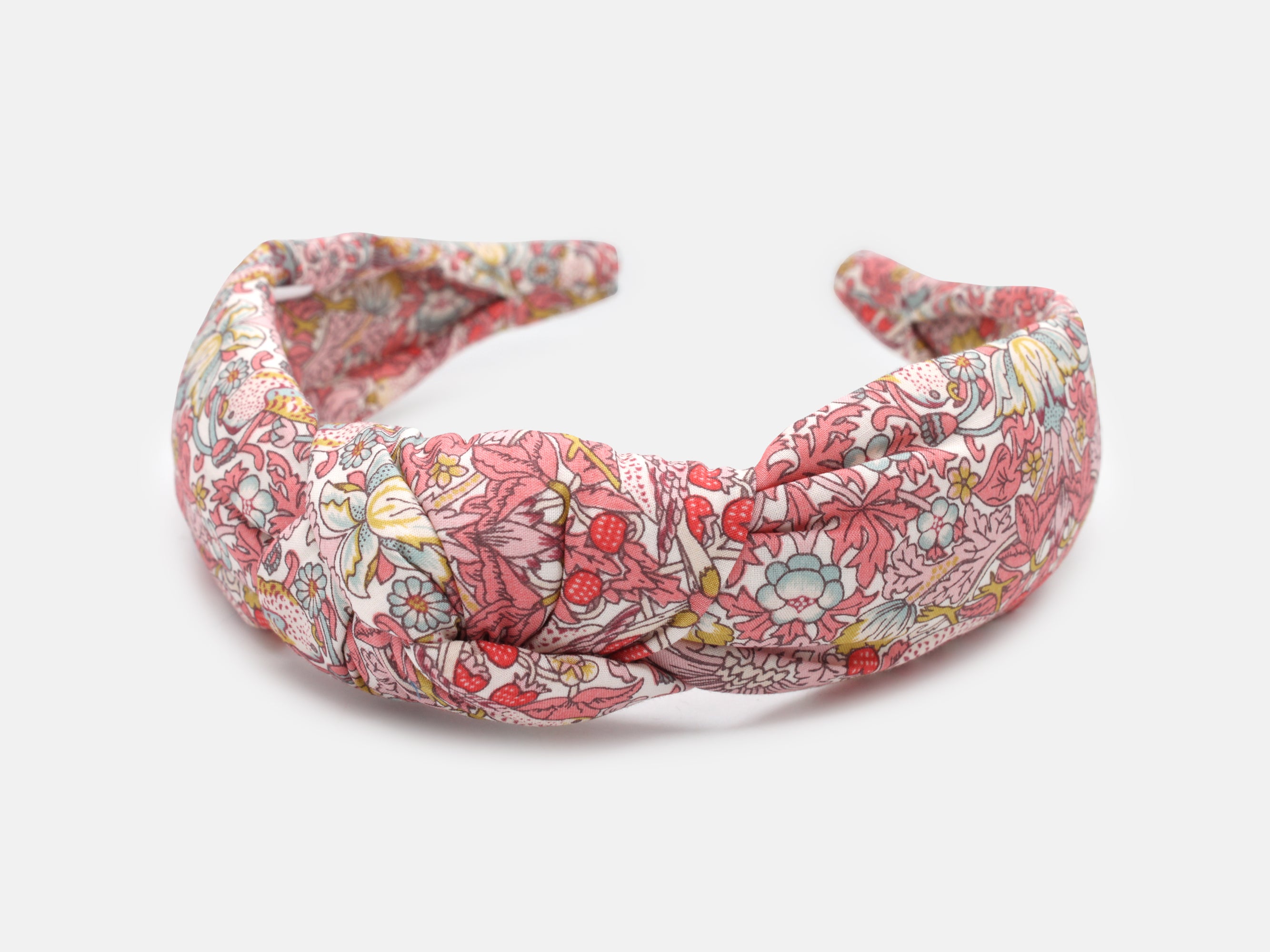 Padded Knot Headband, Liberty Fabrics Strawberry Thief Spring C Pink Print | Holme & Moss