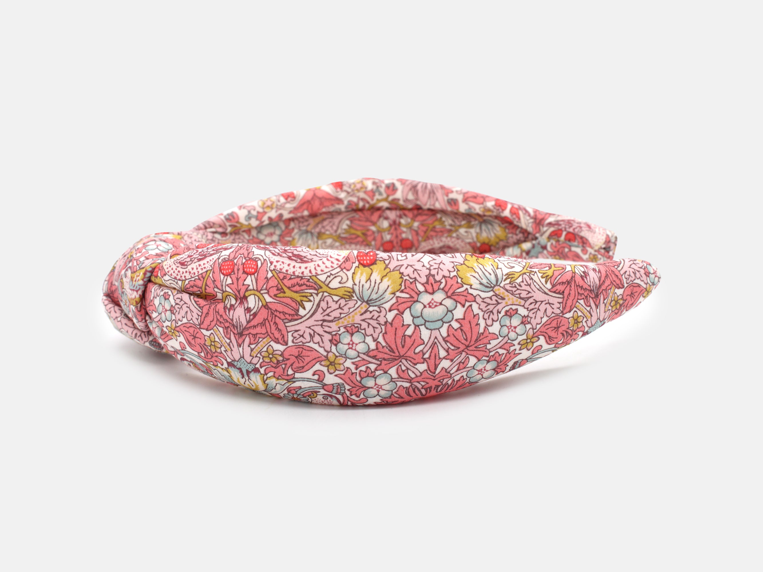 Padded Knot Headband, Liberty Fabrics Strawberry Thief Spring C Pink Print | Holme & Moss