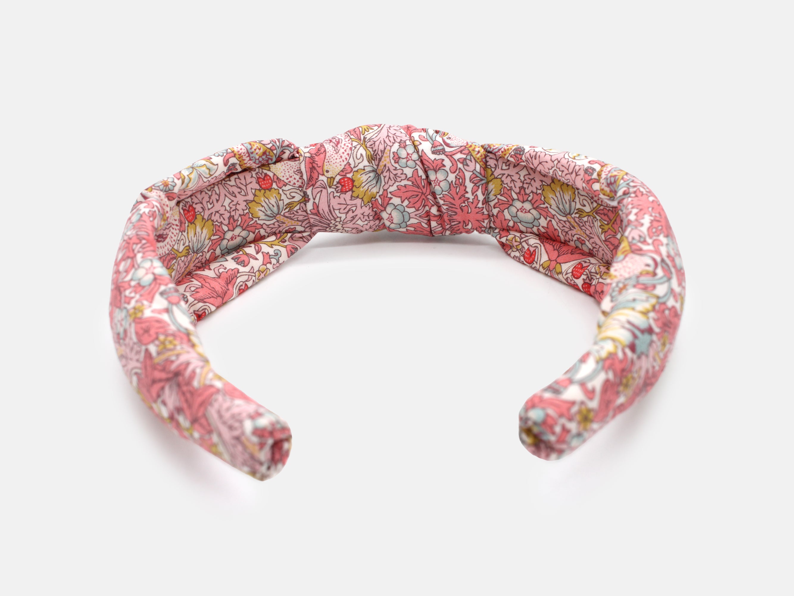 Padded Knot Headband, Liberty Fabrics Strawberry Thief Spring C Pink Print | Holme & Moss