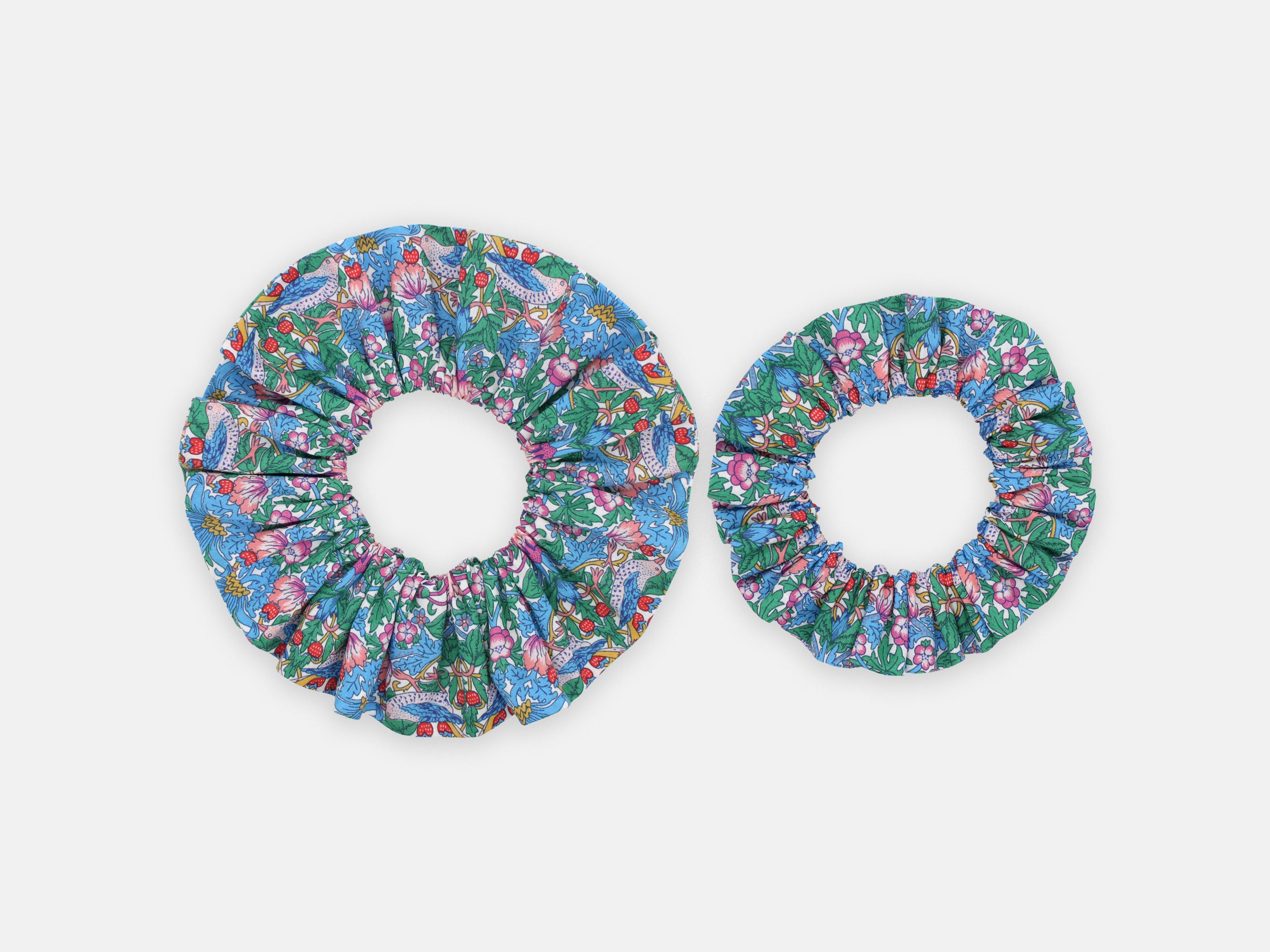 Large and Medium Scrunchie - Liberty Strawberry Thief Spring F Print | Holme & Moss