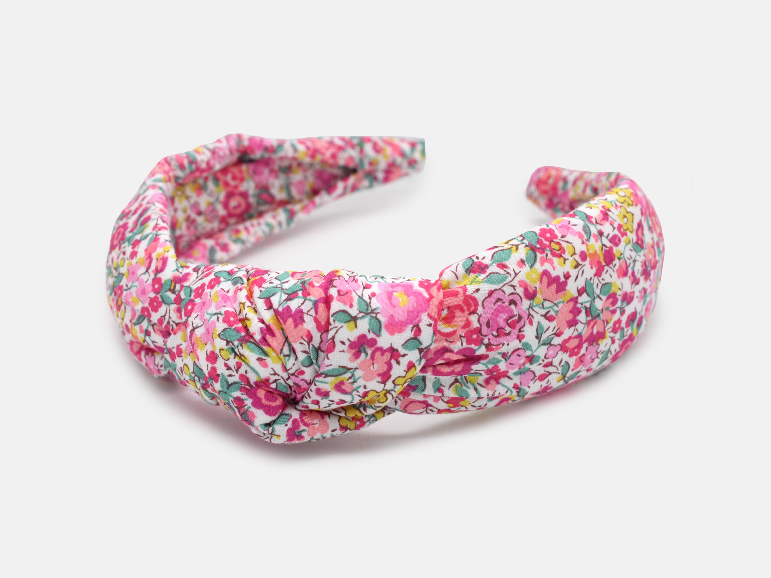 Padded Knot Headband, Liberty Fabrics Emma and Georgina N Pink Print | Holme & Moss