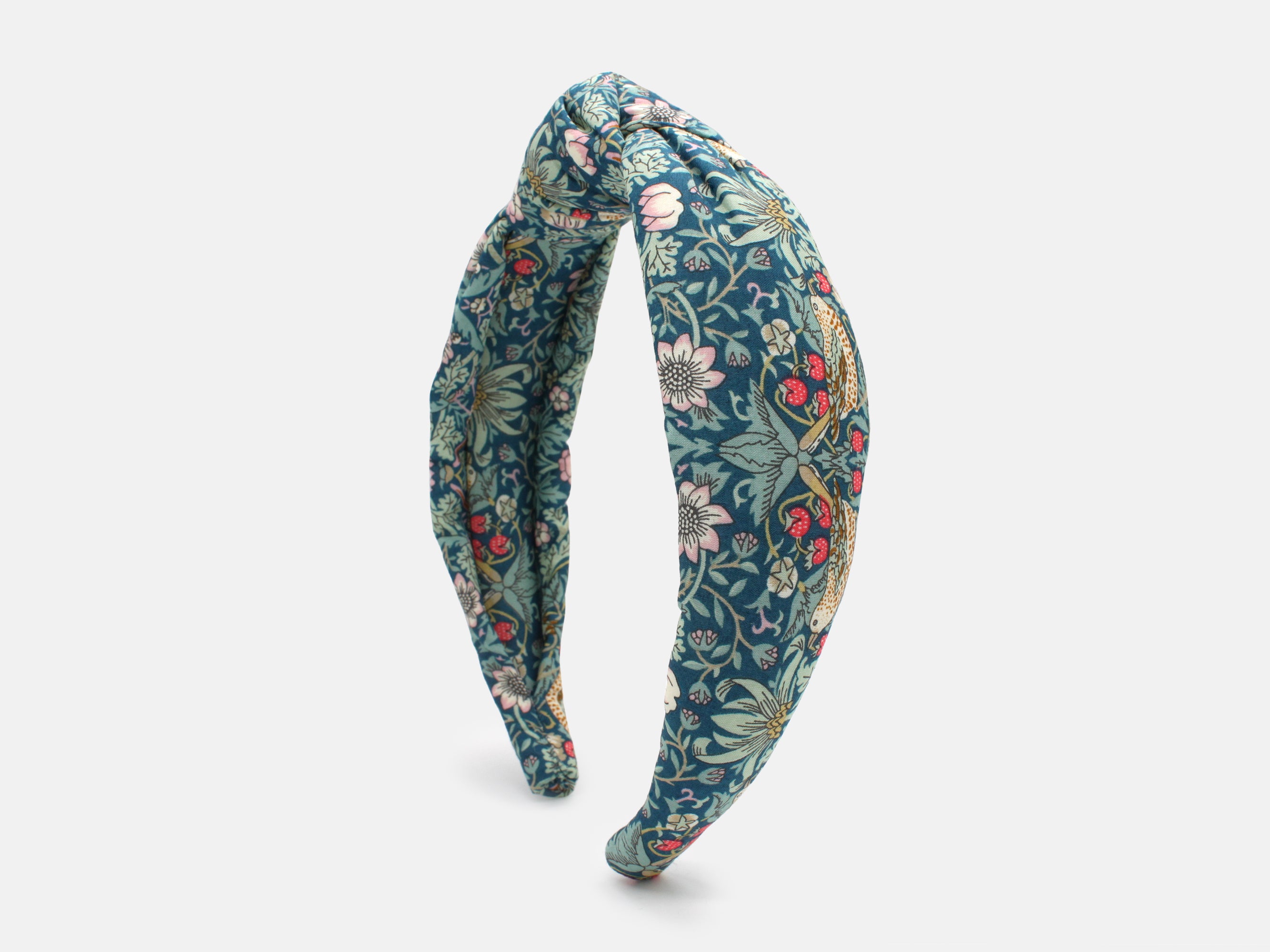 Padded Knot Headband, Liberty London Strawberry Thief P Print | Holme & Moss