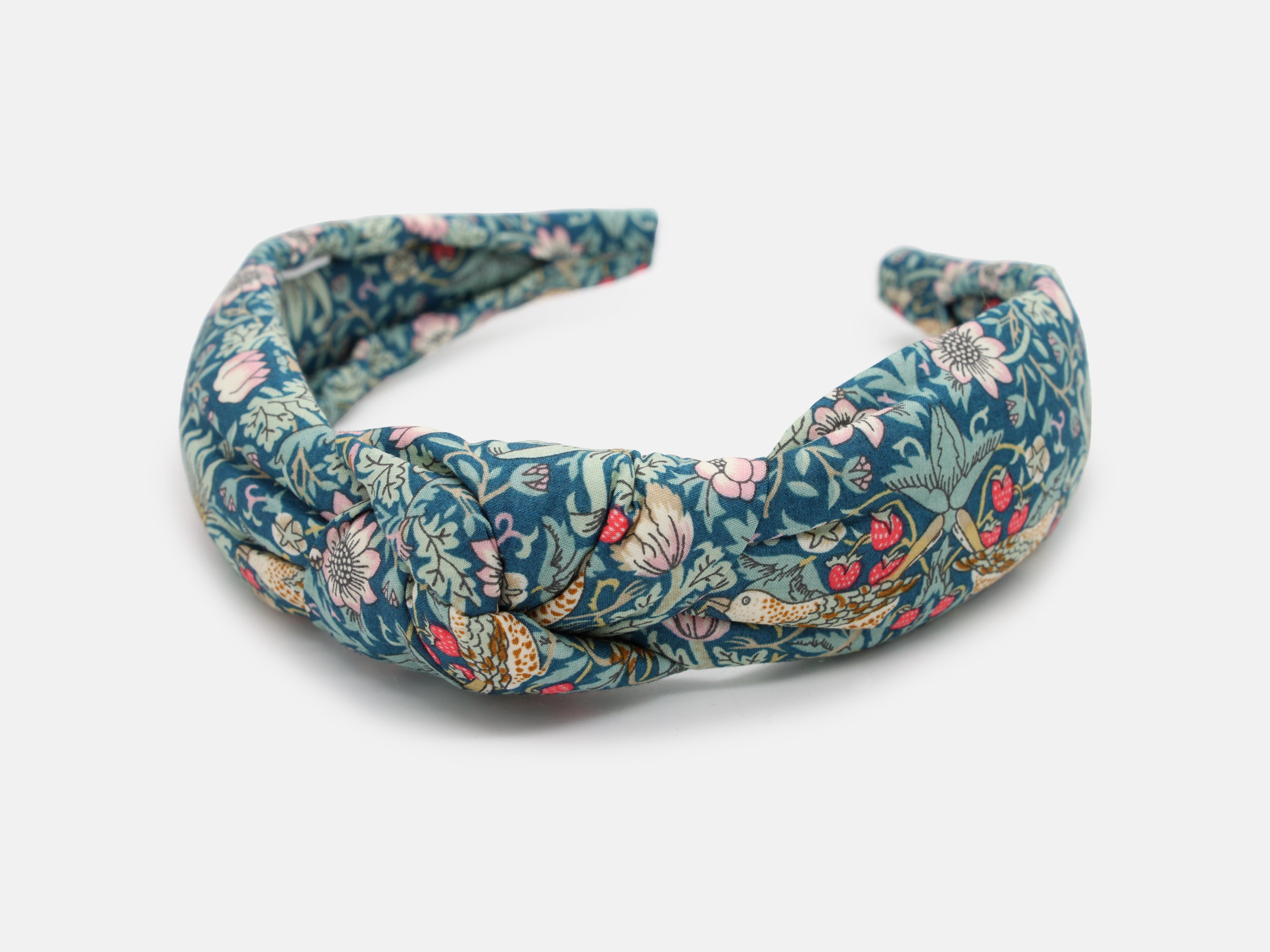 Padded Knot Headband, Liberty London Strawberry Thief P Print | Holme & Moss