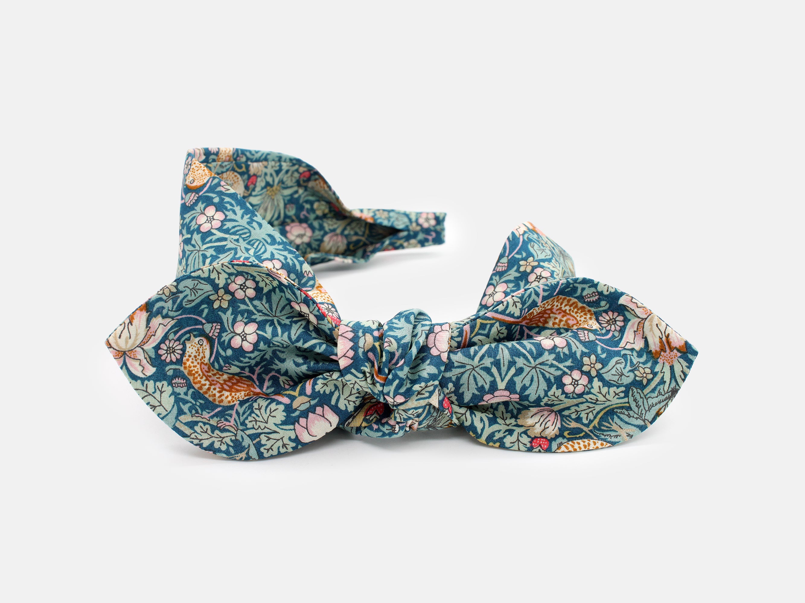 Side Bow Headband, Liberty London Strawberry Thief P Print | Holme & Moss