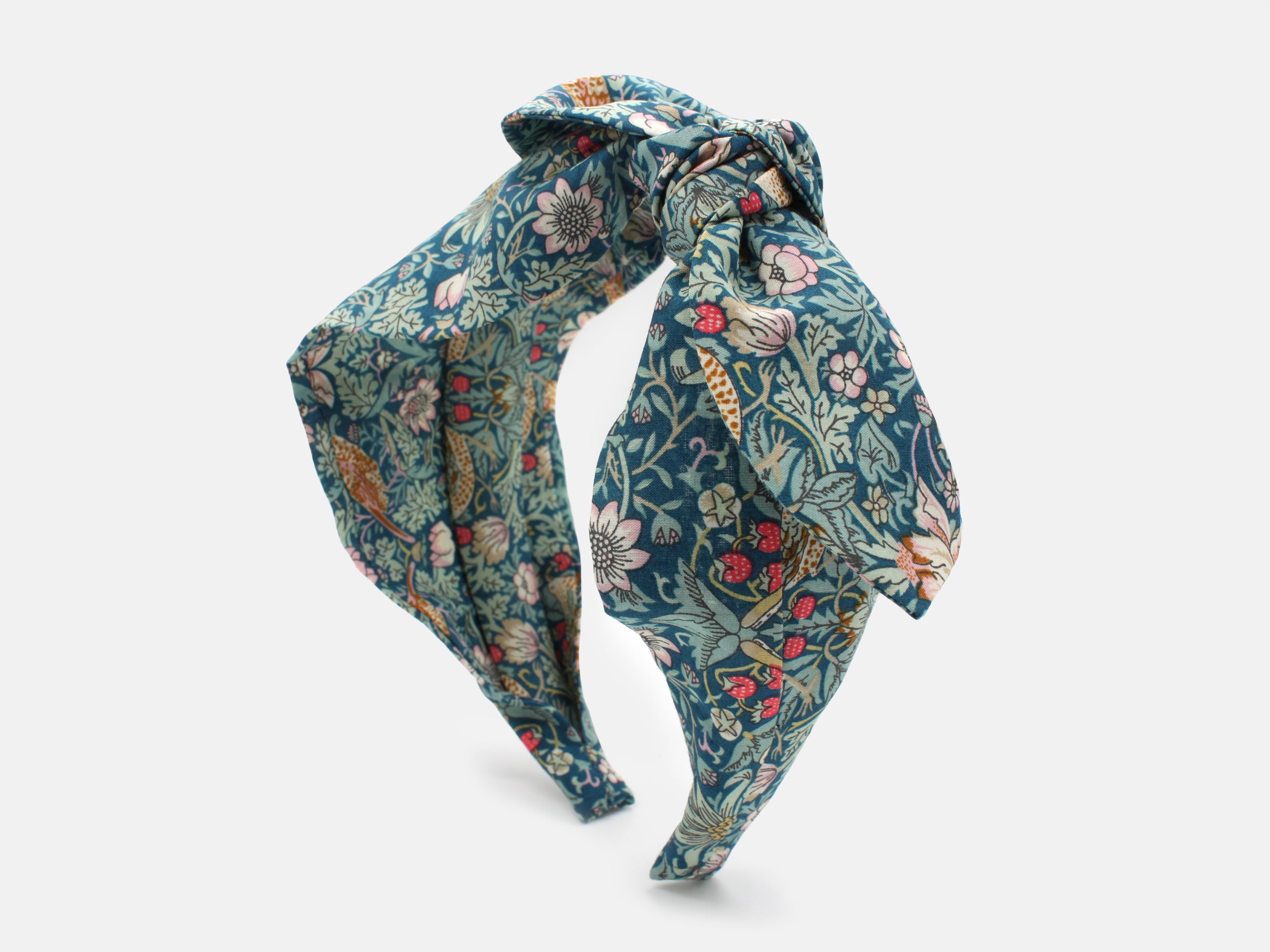 Side Bow Headband, Liberty London Strawberry Thief P Print | Holme & Moss