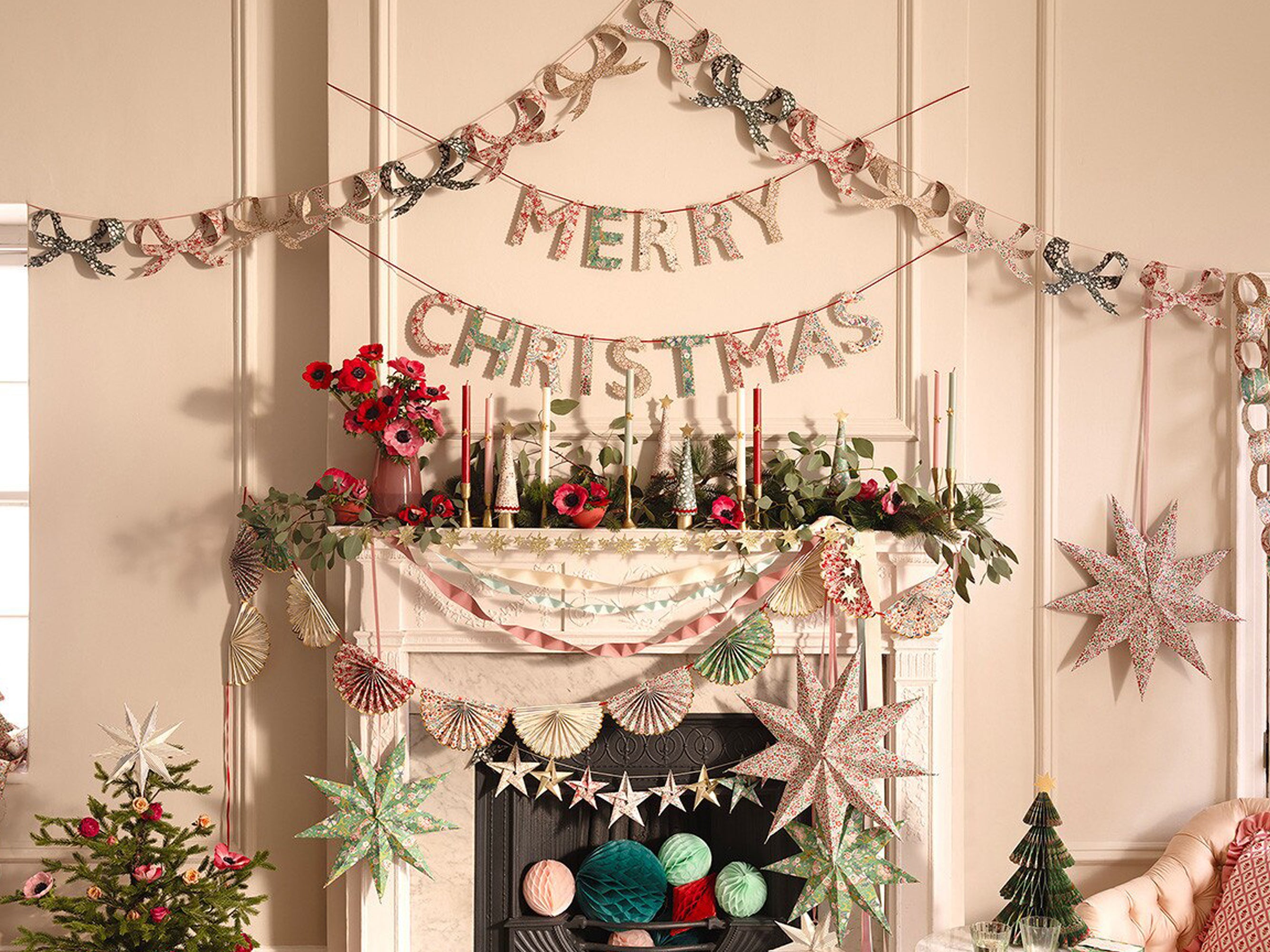 Meri Meri x Liberty Merry Christmas Garland