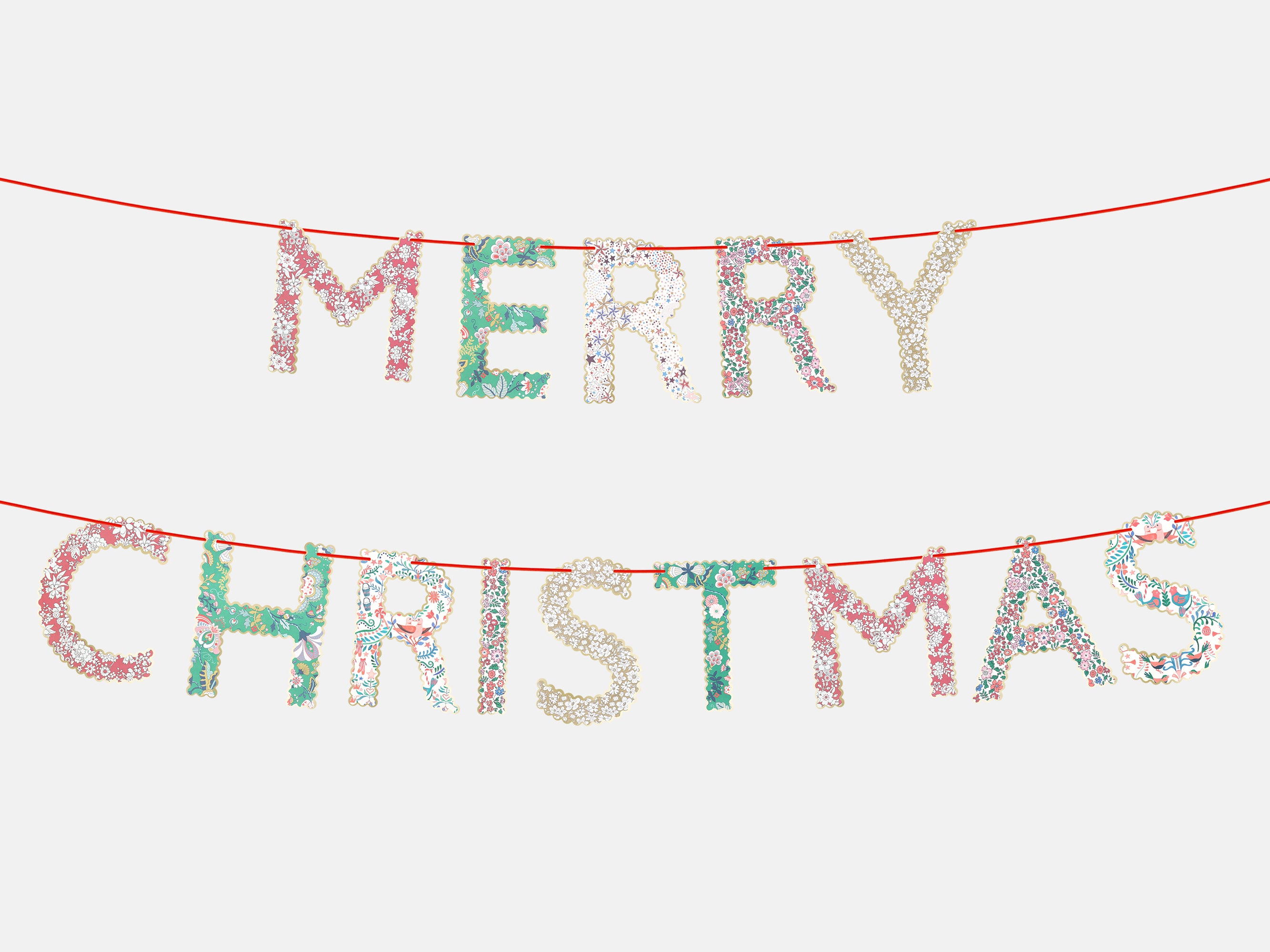 Meri Meri x Liberty Merry Christmas Garland | Holme & Moss