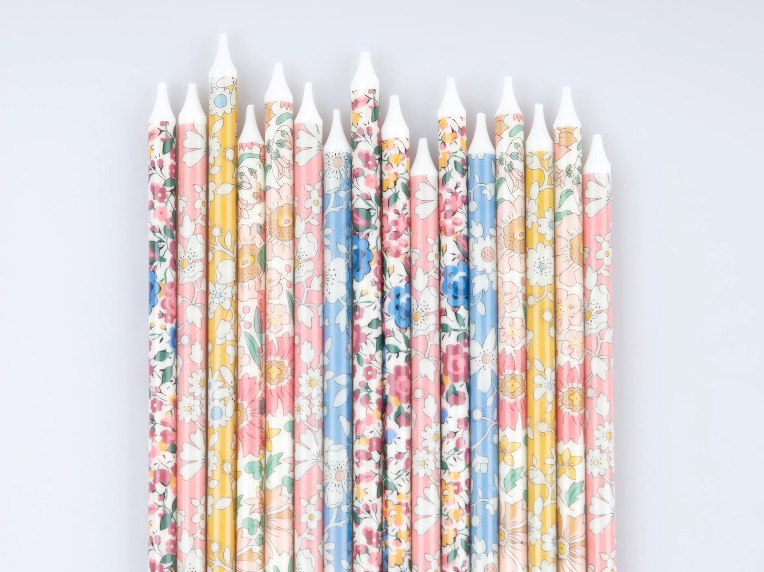 Meri Meri x Liberty Mixed Print Party Candles (16) | Holme & Moss
