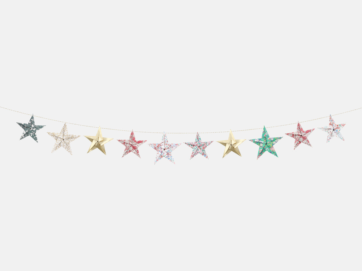 Meri Meri x Liberty Origami Star Garland | Holme & Moss