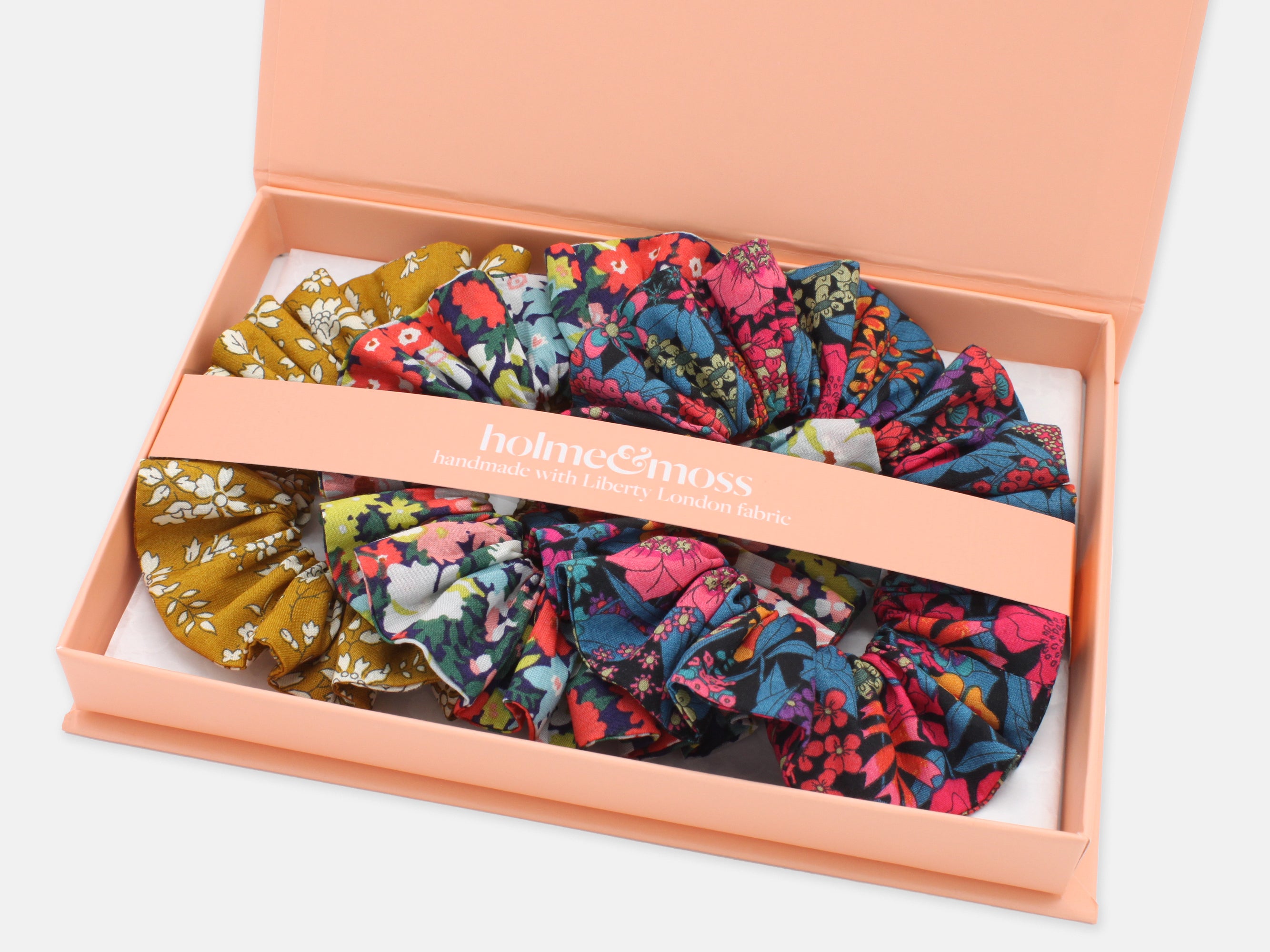 Liberty London Print Scrunchie Gift Box, Set of 3, Pop Classics Collection, Medium | Holme & Moss