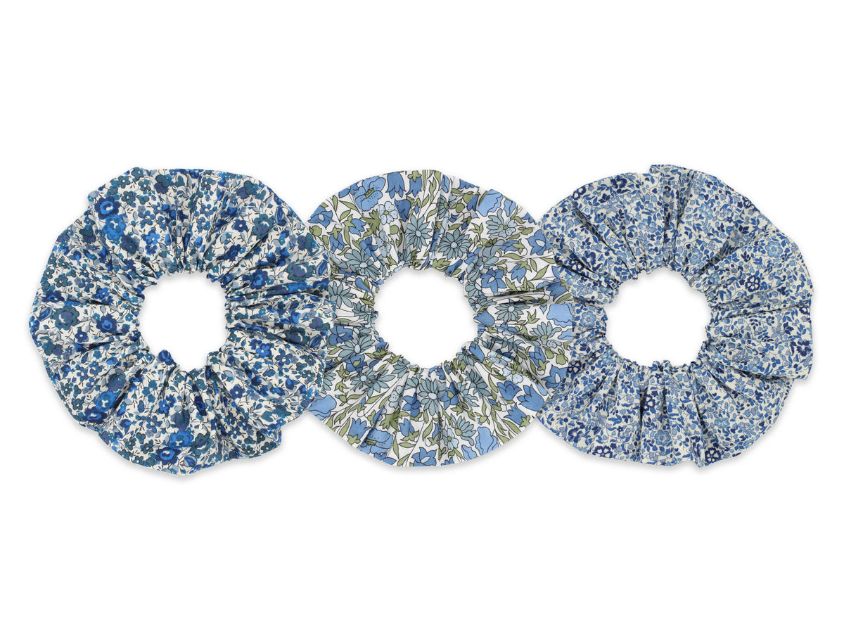 Scrunchie Gift Box - Set of Three, Liberty Fabrics Shades of Blue Collection | Holme & Moss