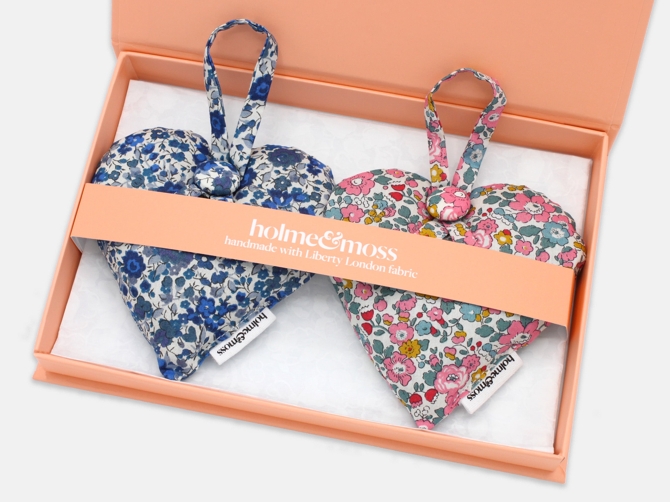 Liberty Print Lavender Heart Gift Box, Set of Two, Ditsy Florals Collection | Holme & Moss