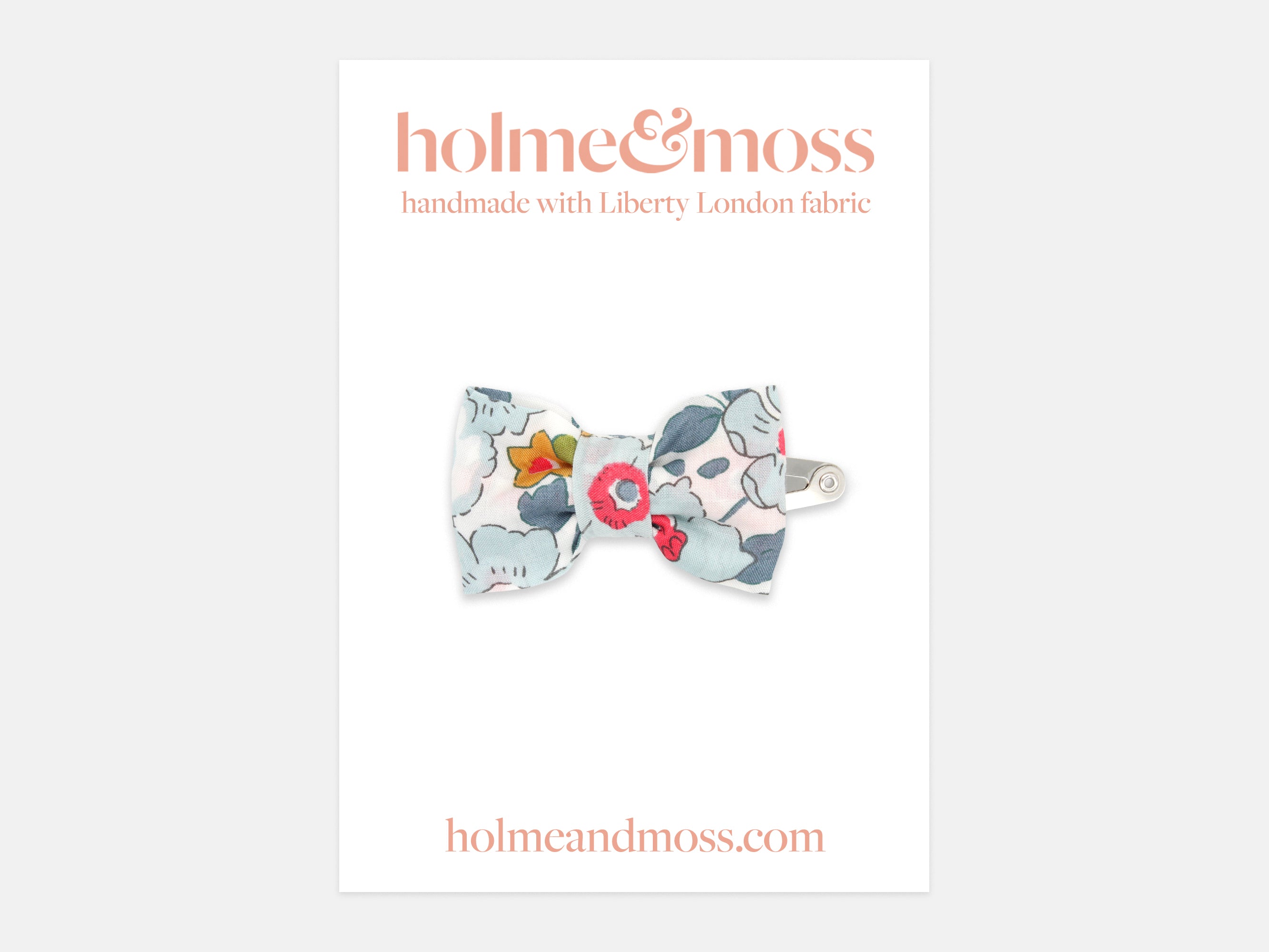 Small Bow Hair Clip - Packaging, Liberty London Betsy P Print | Holme & Moss