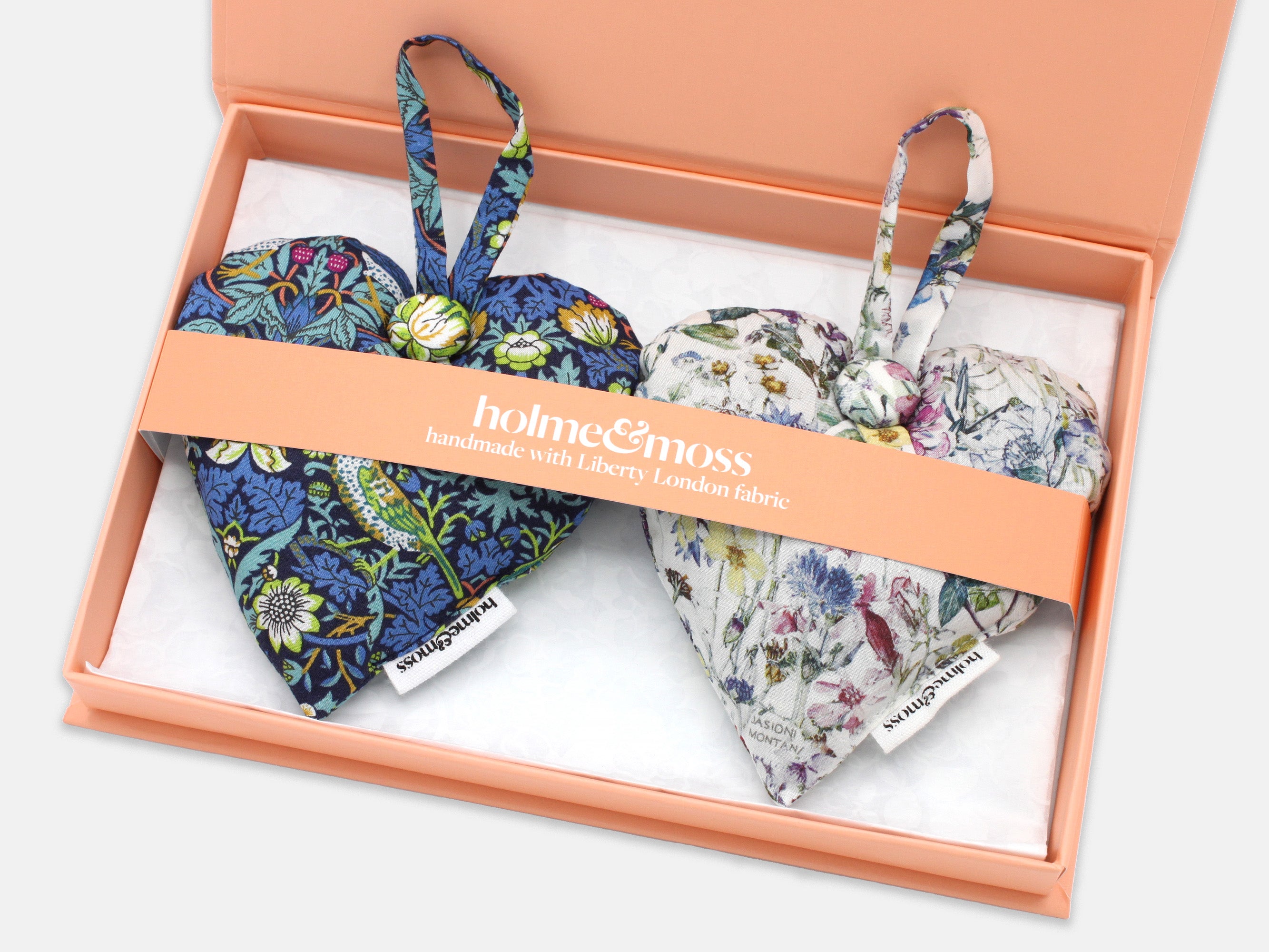 Liberty Print Lavender Heart Gift Box, Set of Two, Strawberry Fields Collection | Holme & Moss