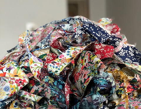 A pile of Liberty fabric leftovers